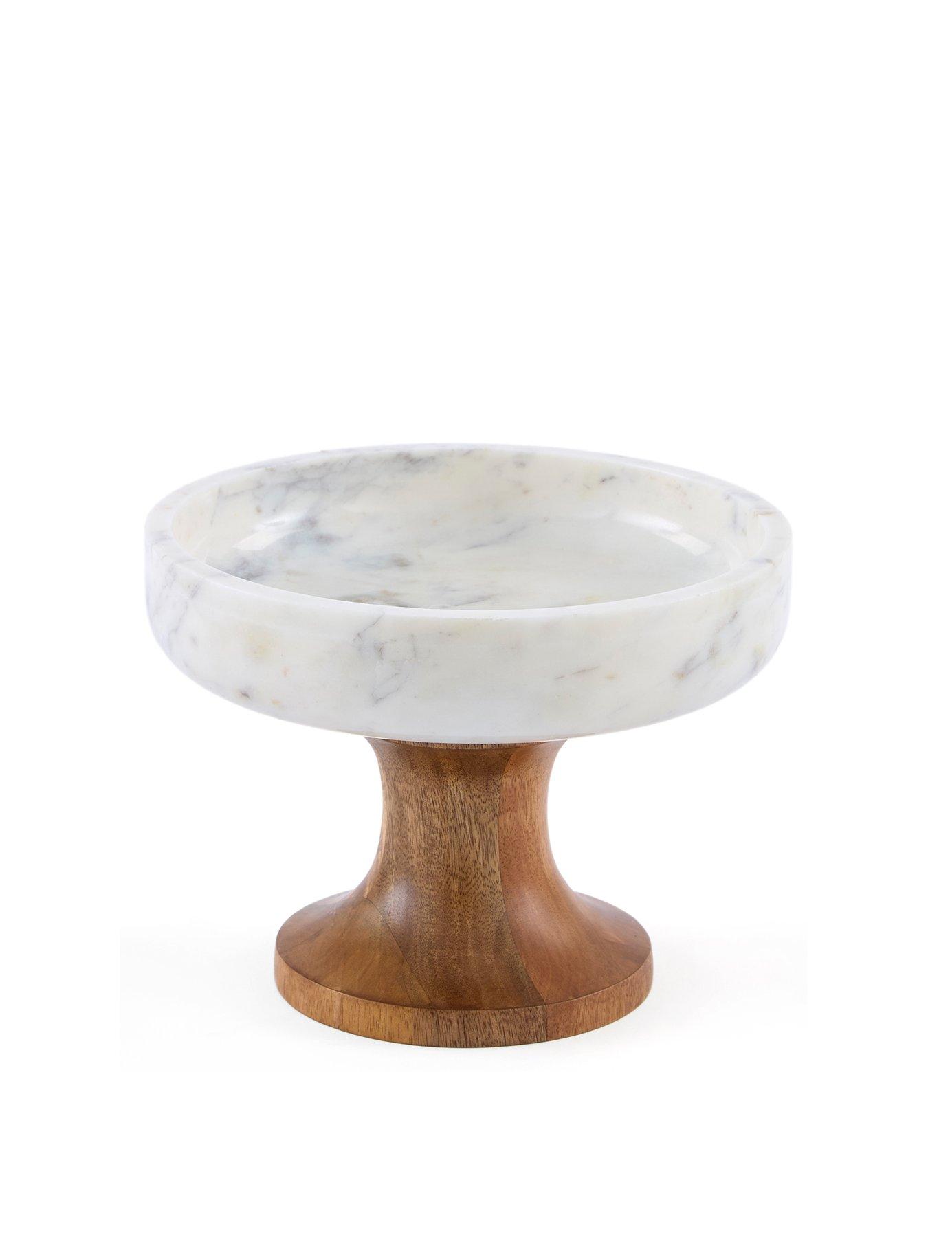 The Very Collection Raised Marble Bowl With Mango Wood Base | Very
