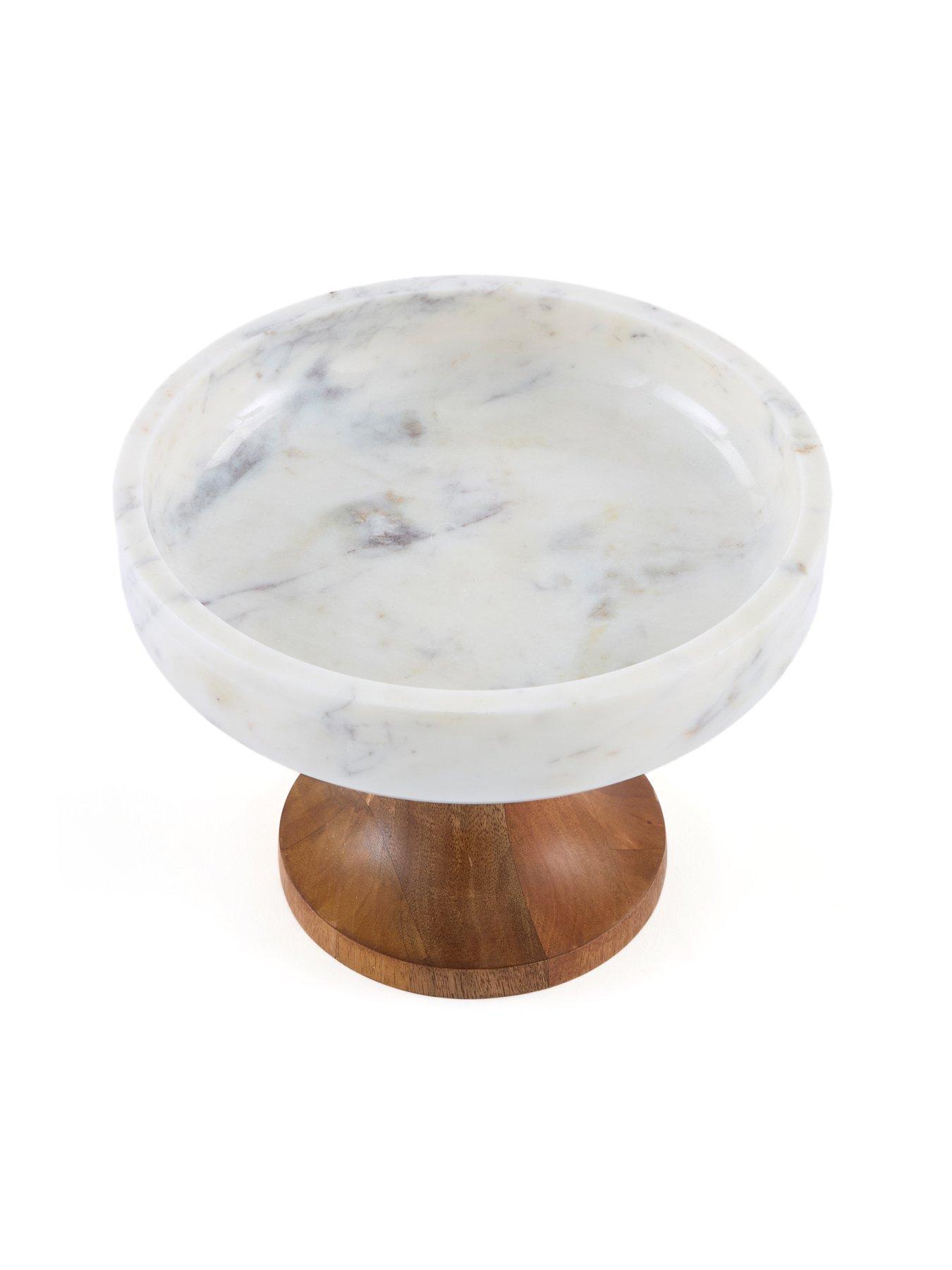 The Very Collection Raised Marble Bowl With Mango Wood Base | Very