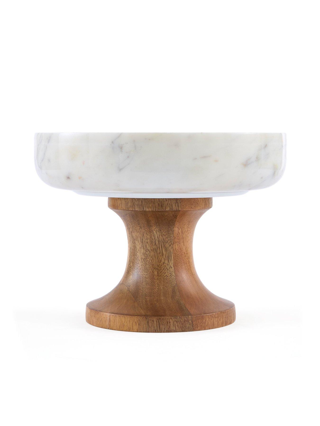 The Very Collection Raised Marble Bowl With Mango Wood Base | Very