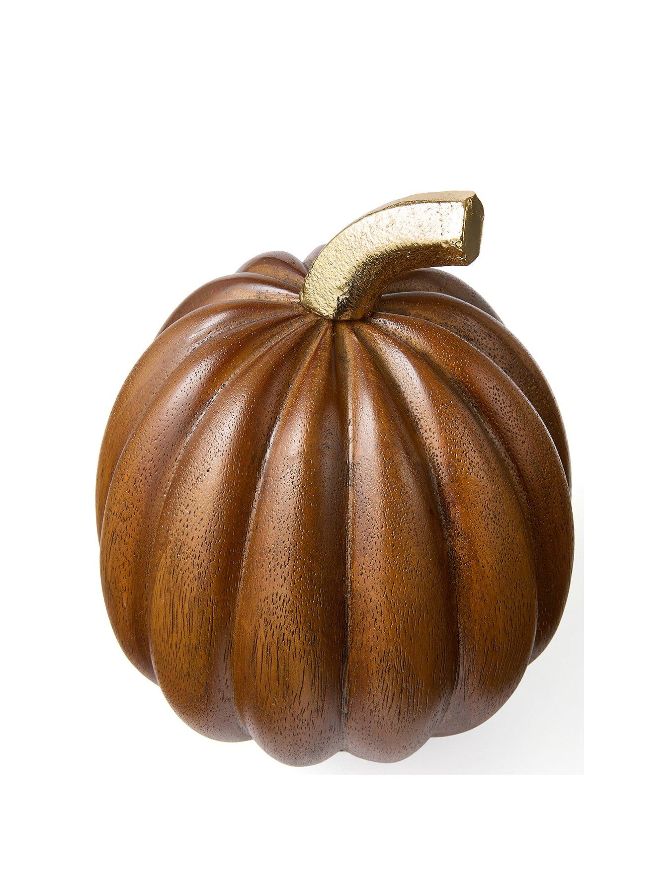 Image 2 of 4 of The Very Collection Large Wooden Pumpkin - Walnut 12.7cm