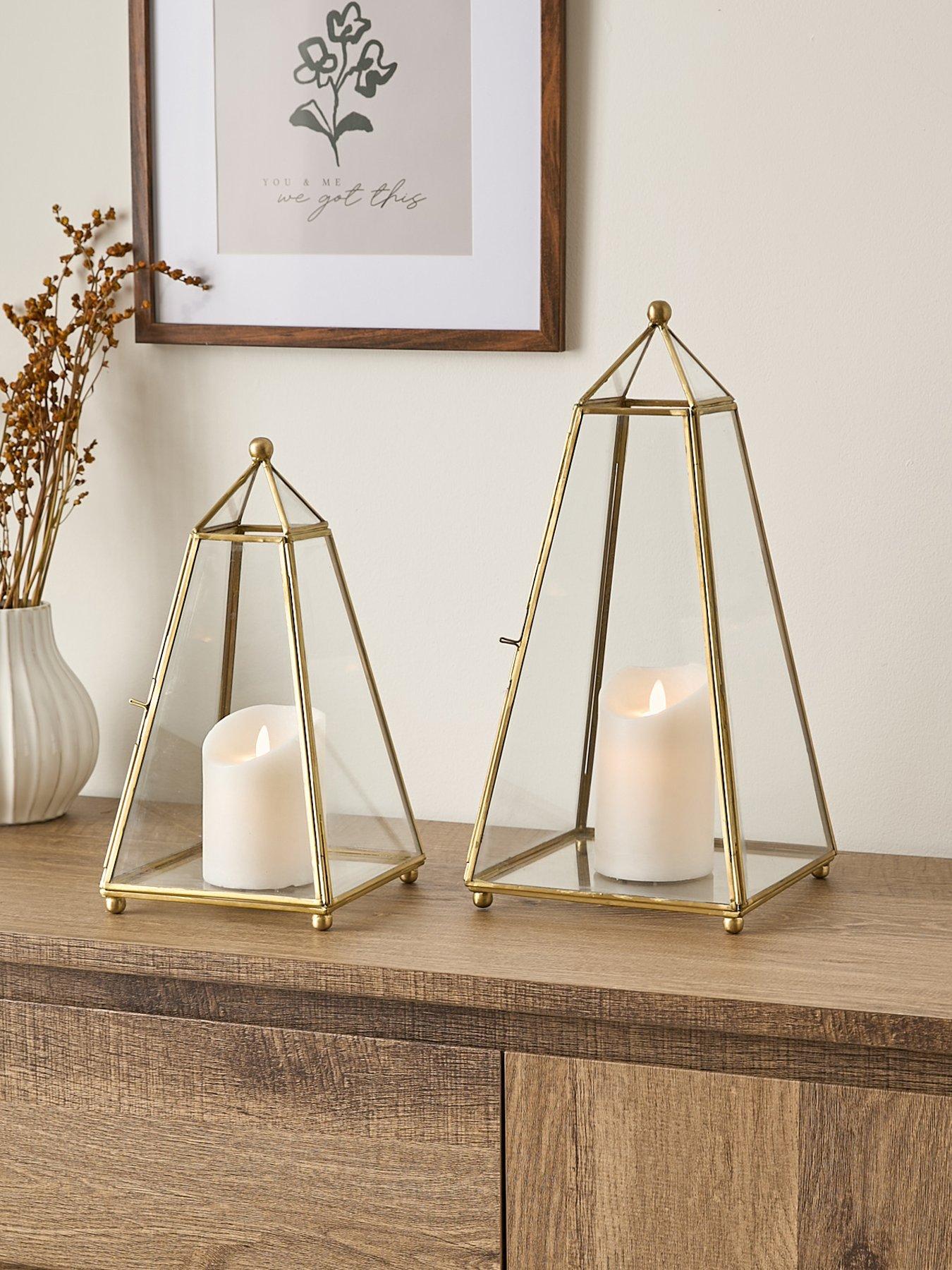Very Home Lantern Traingle Set Of 2