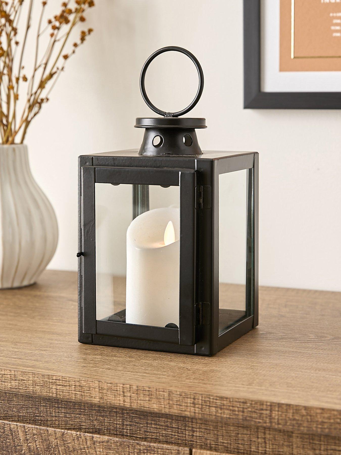 Very Home Lantern Black With Ring Top 11.4cm