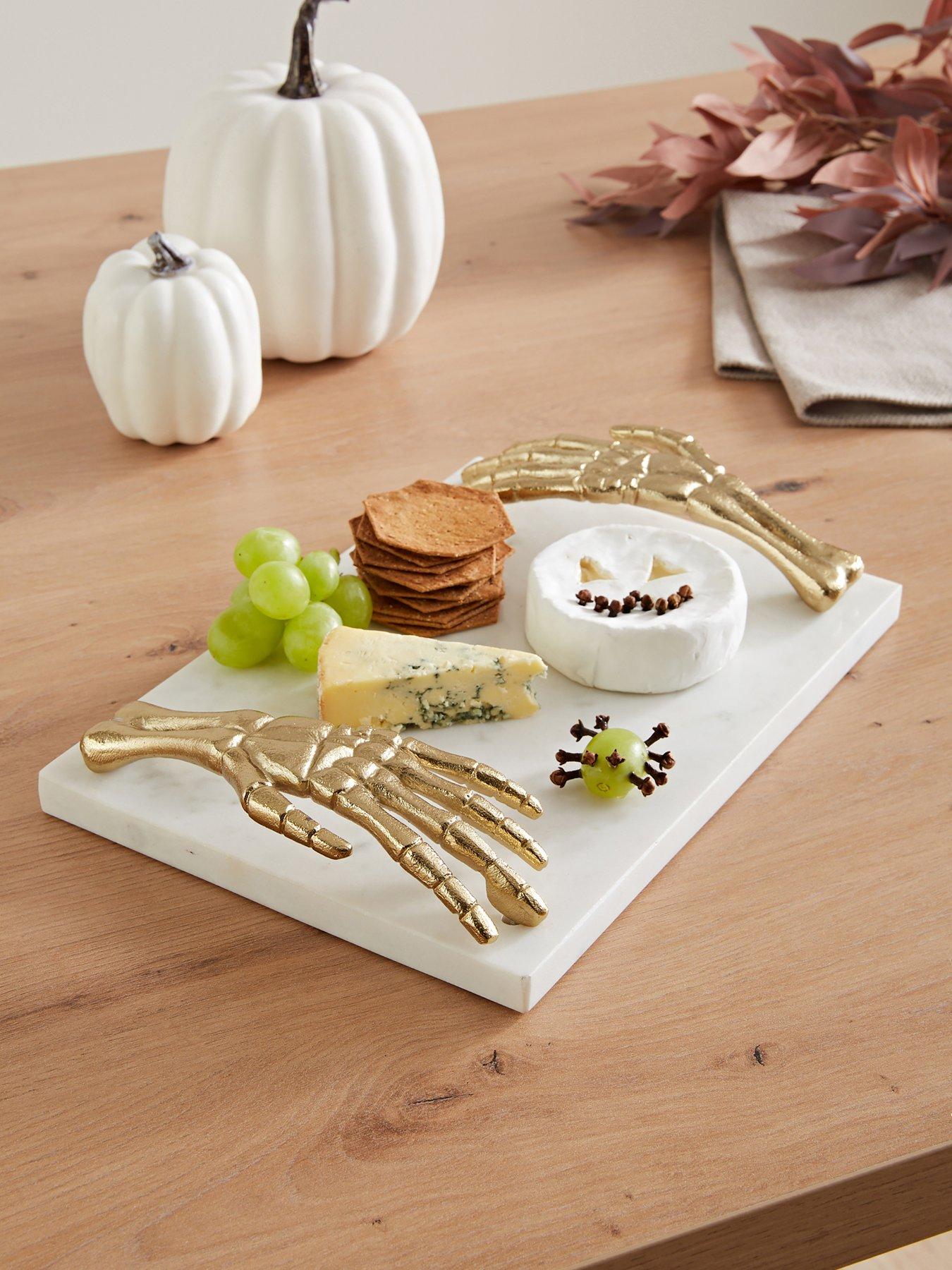 Very Home Skeleton Hands Marble Tray 30cm