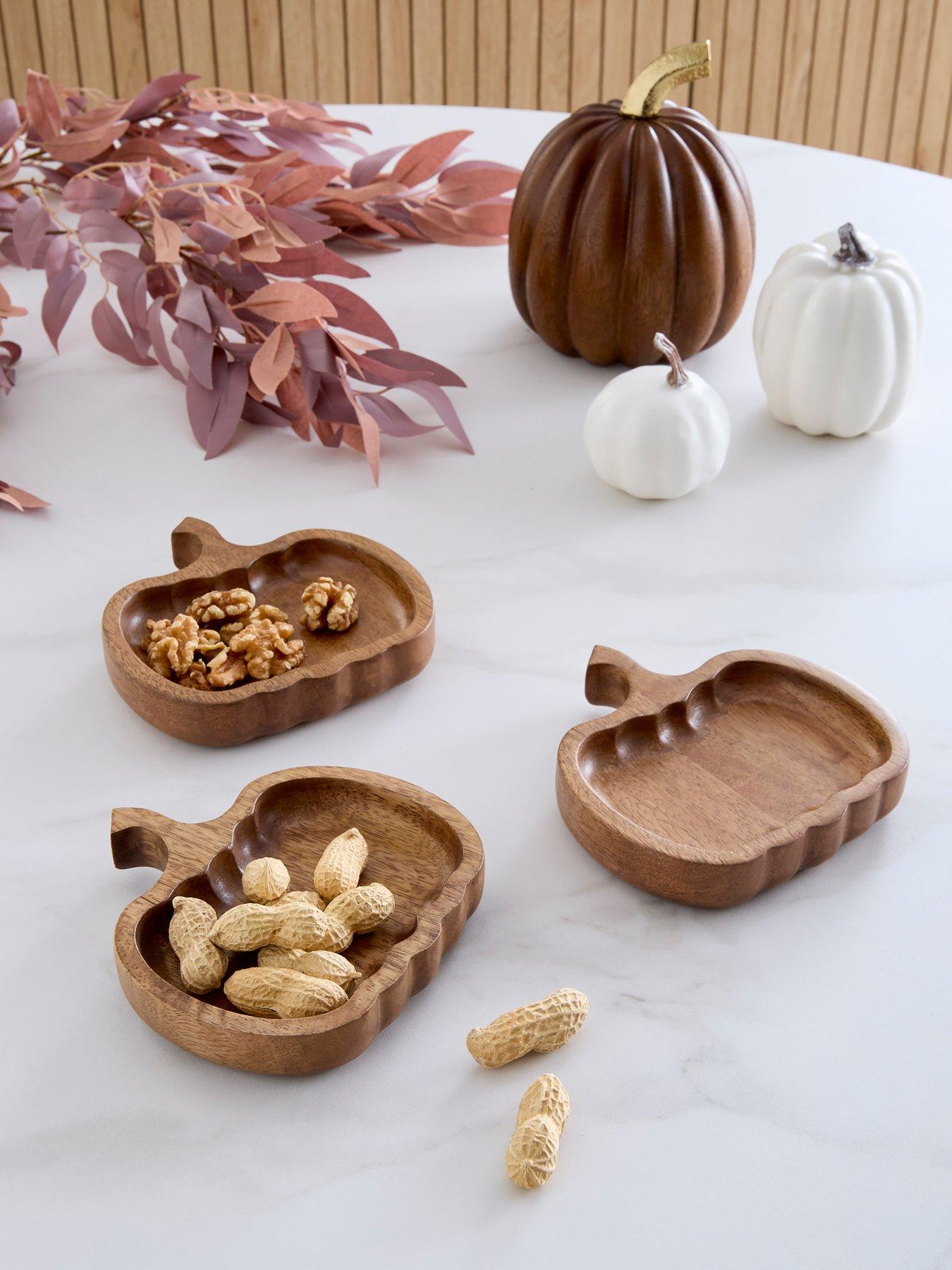 Very Home Set Of 3 Pumpkin Mini Trays
