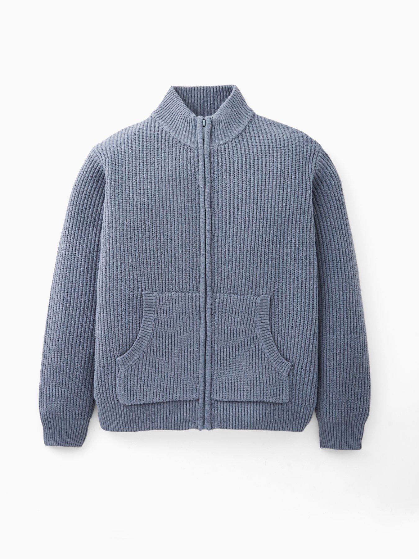 Image 6 of 6 of V by Very Boys Zip Through Knitted Cardigan - Blue