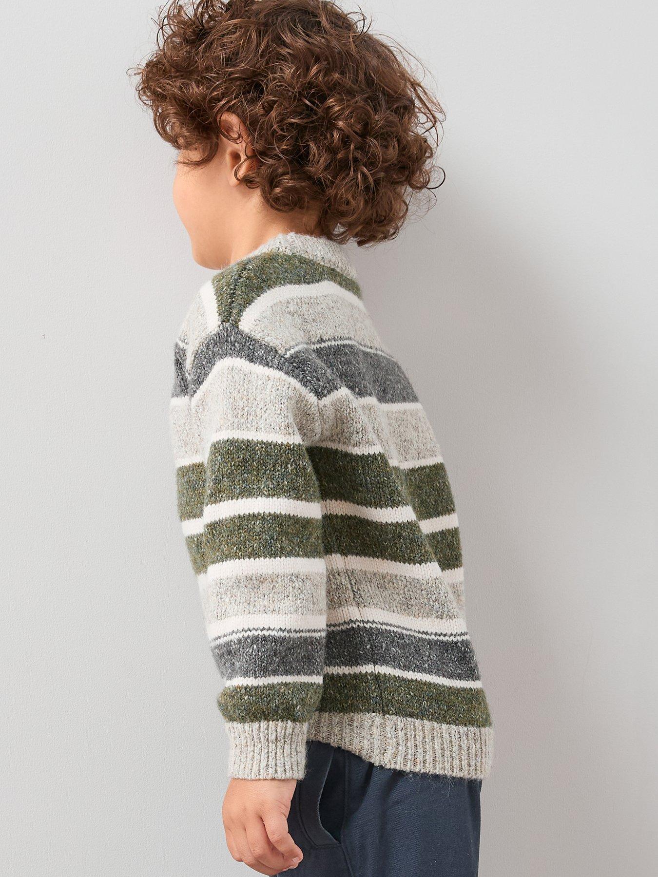 Image 2 of 6 of The Very Collection Boys Drop Shoulder Knitted Jumper - Green