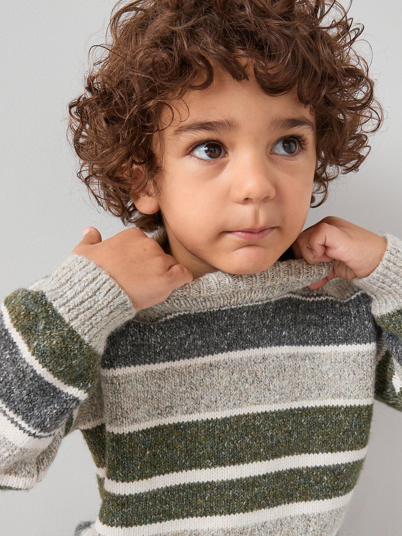 Image 4 of 6 of The Very Collection Boys Drop Shoulder Knitted Jumper - Green