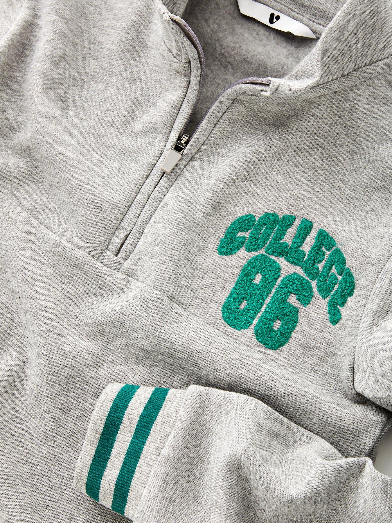 Image 3 of 4 of V by Very Boys Varsity Funnel Neck Tracksuit - Grey