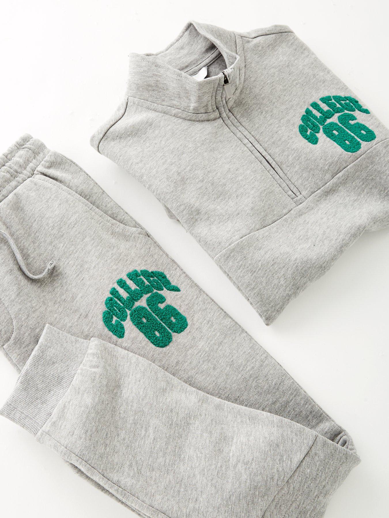 Image 4 of 4 of V by Very Boys Varsity Funnel Neck Tracksuit - Grey