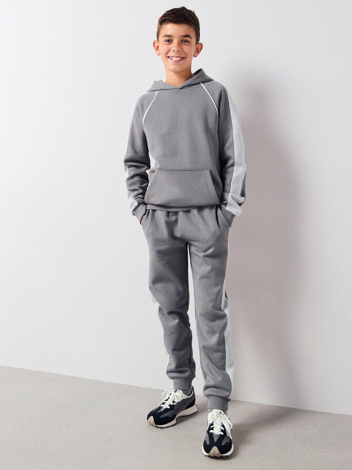 The Very Collection Boys Stripe Elevated Tracksuit Set - Grey