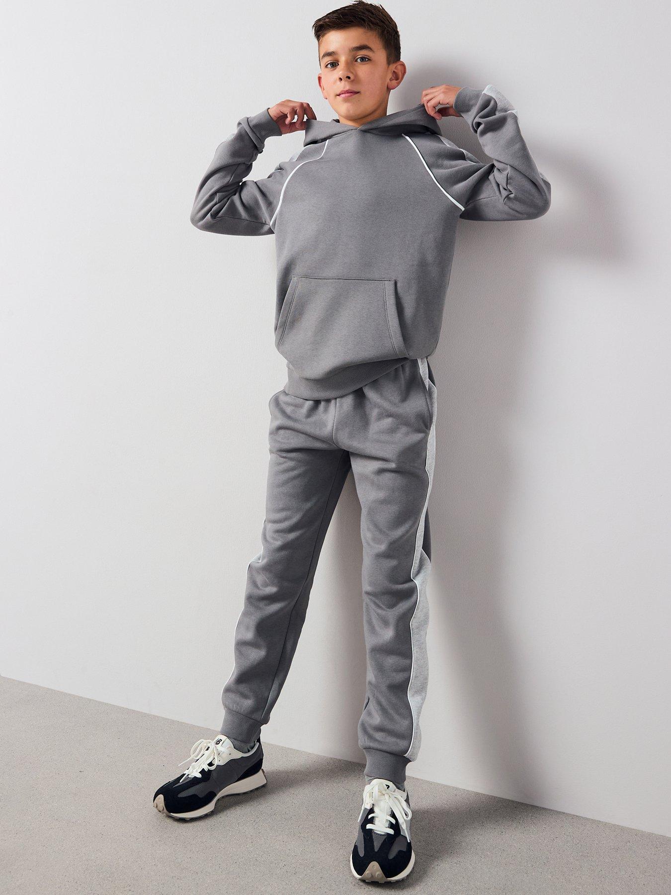 Image 5 of 6 of The Very Collection Boys Stripe Elevated Tracksuit Set - Grey