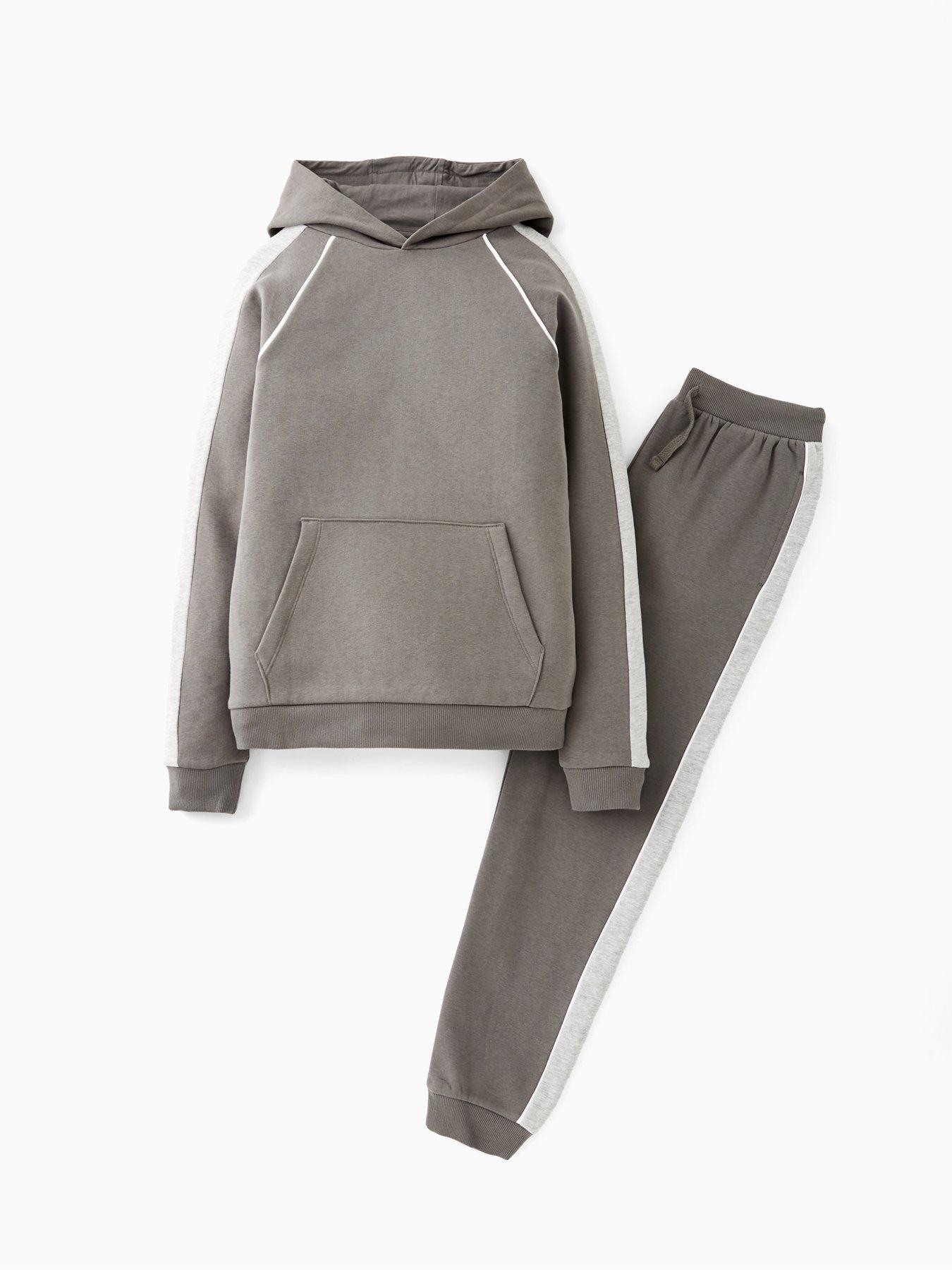 Image 6 of 6 of The Very Collection Boys Stripe Elevated Tracksuit Set - Grey