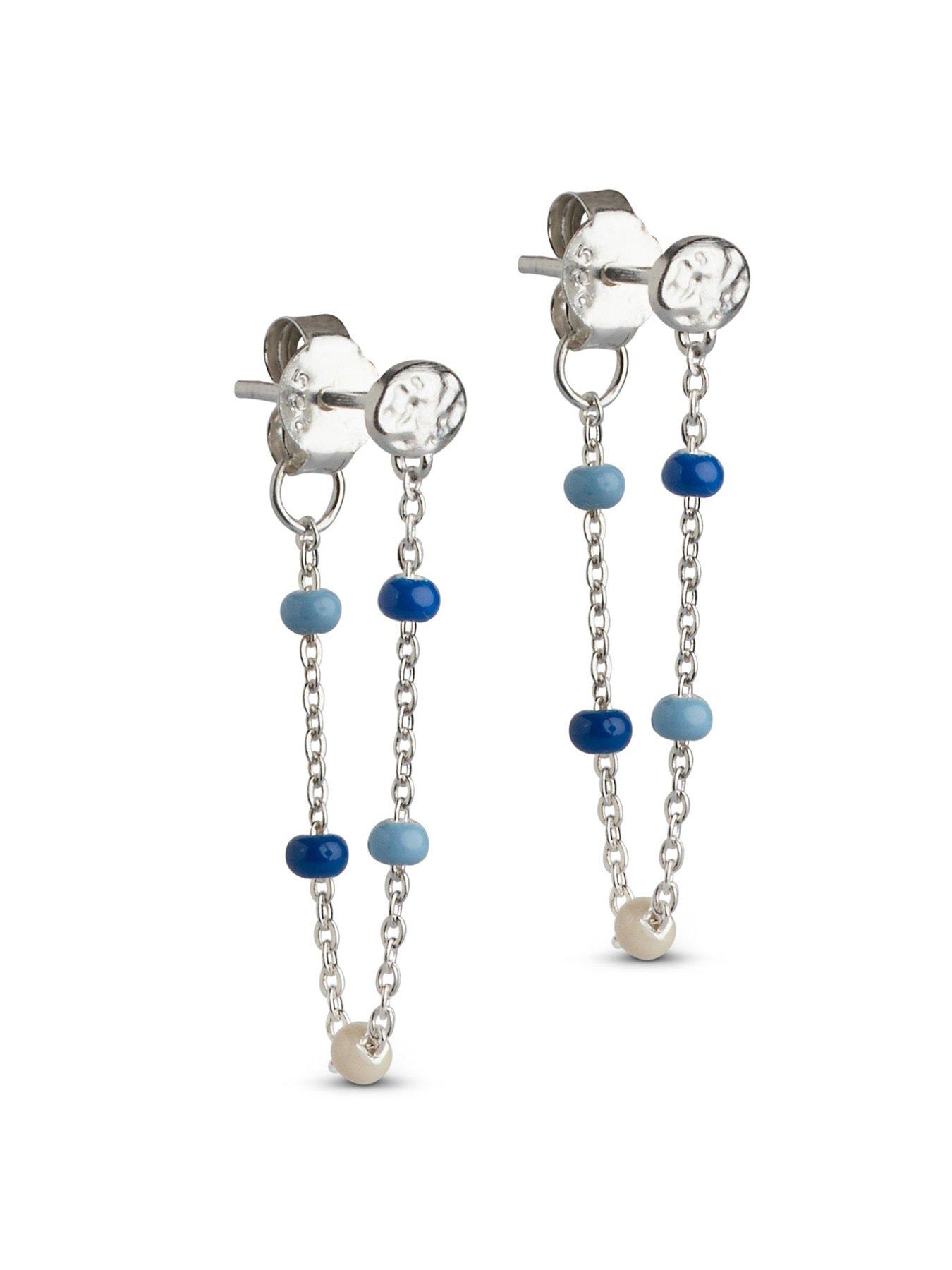 Product photograph of Enamel Copenhagen Lola Marine Sterling Silver Earrings from very.co.uk