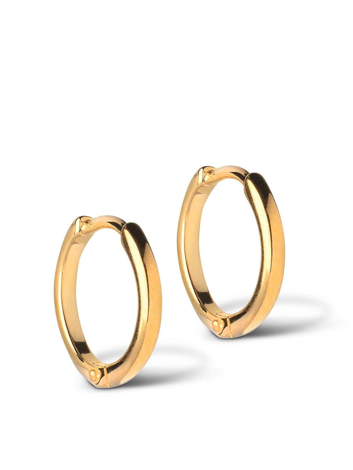 undefined Classic 10 mm Gold Plated Sterling Silver Hoops