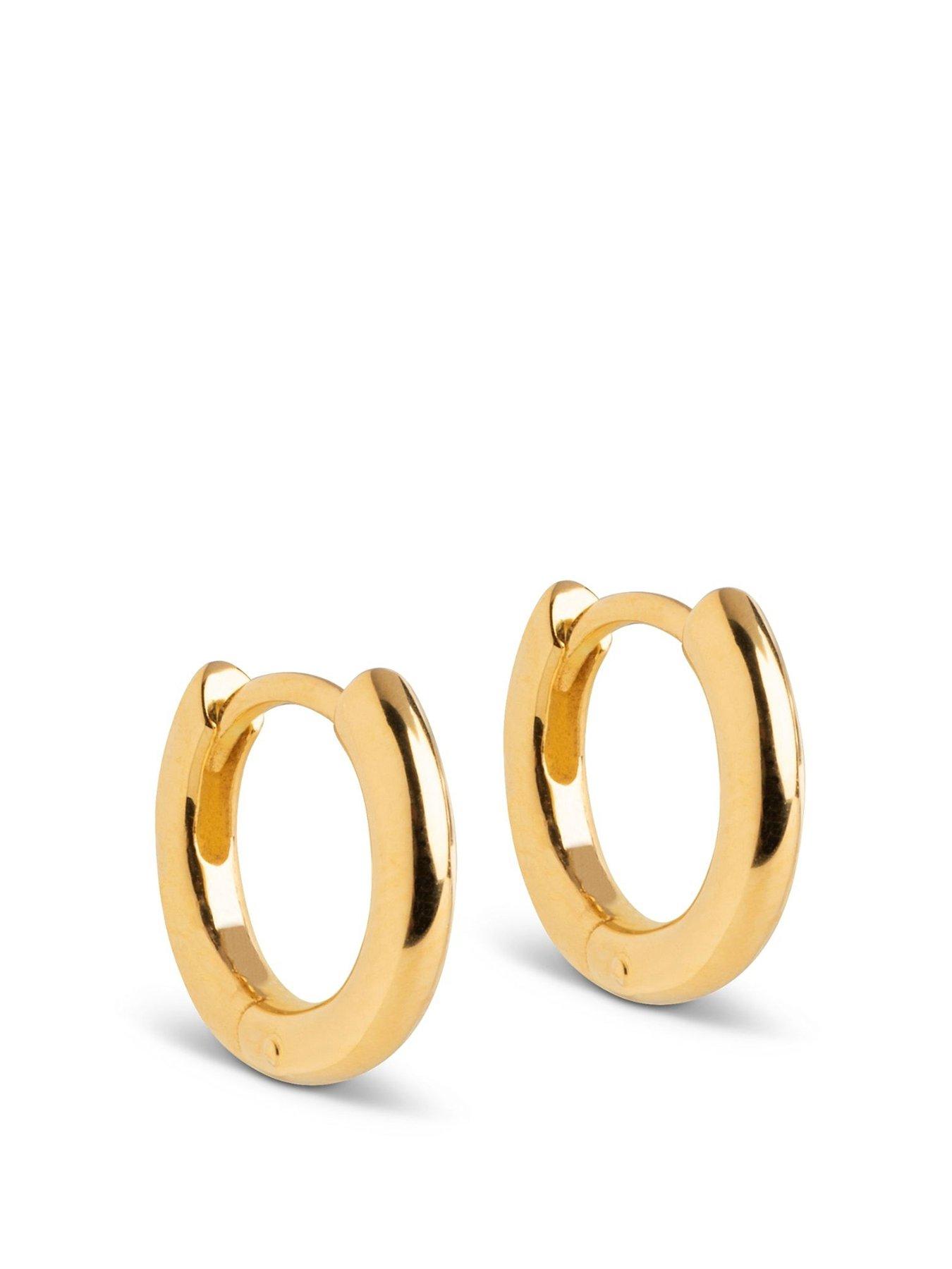 ENAMEL Copenhagen Chunky classic 8 mm Gold Plated Sterling Silver Hoops