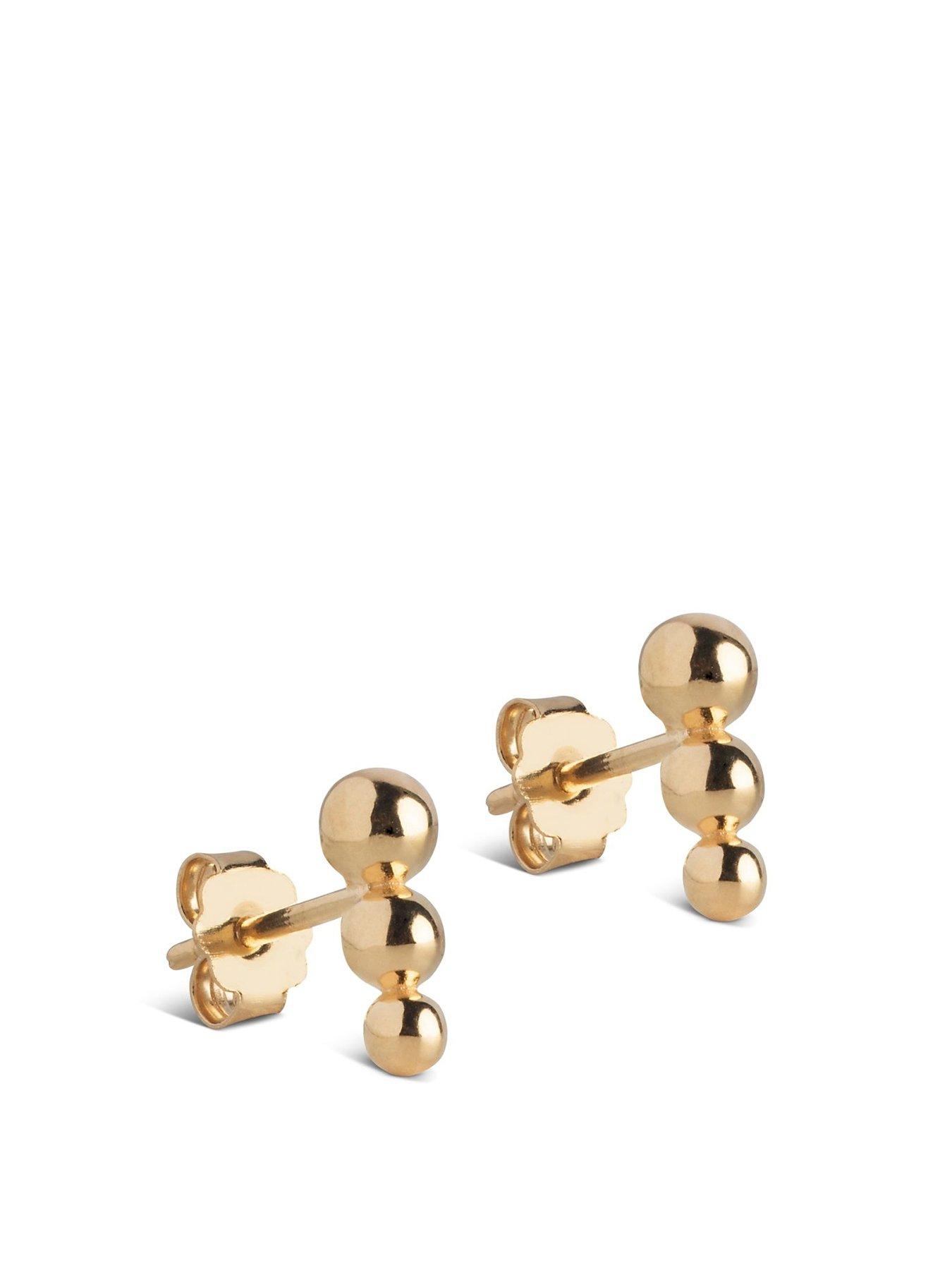 Product photograph of Enamel Copenhagen Trinity Gold Plated Sterling Silver Studs from very.co.uk