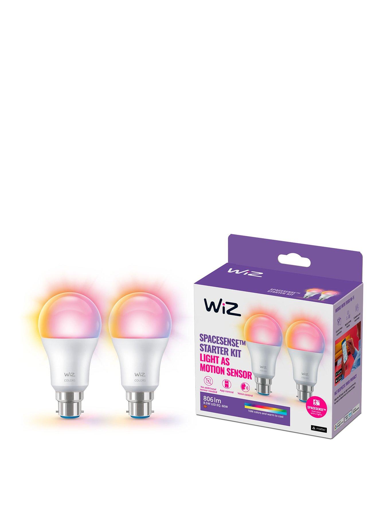 undefined WiZ A60 E27 Colour Smart Light Bulb 2-pack