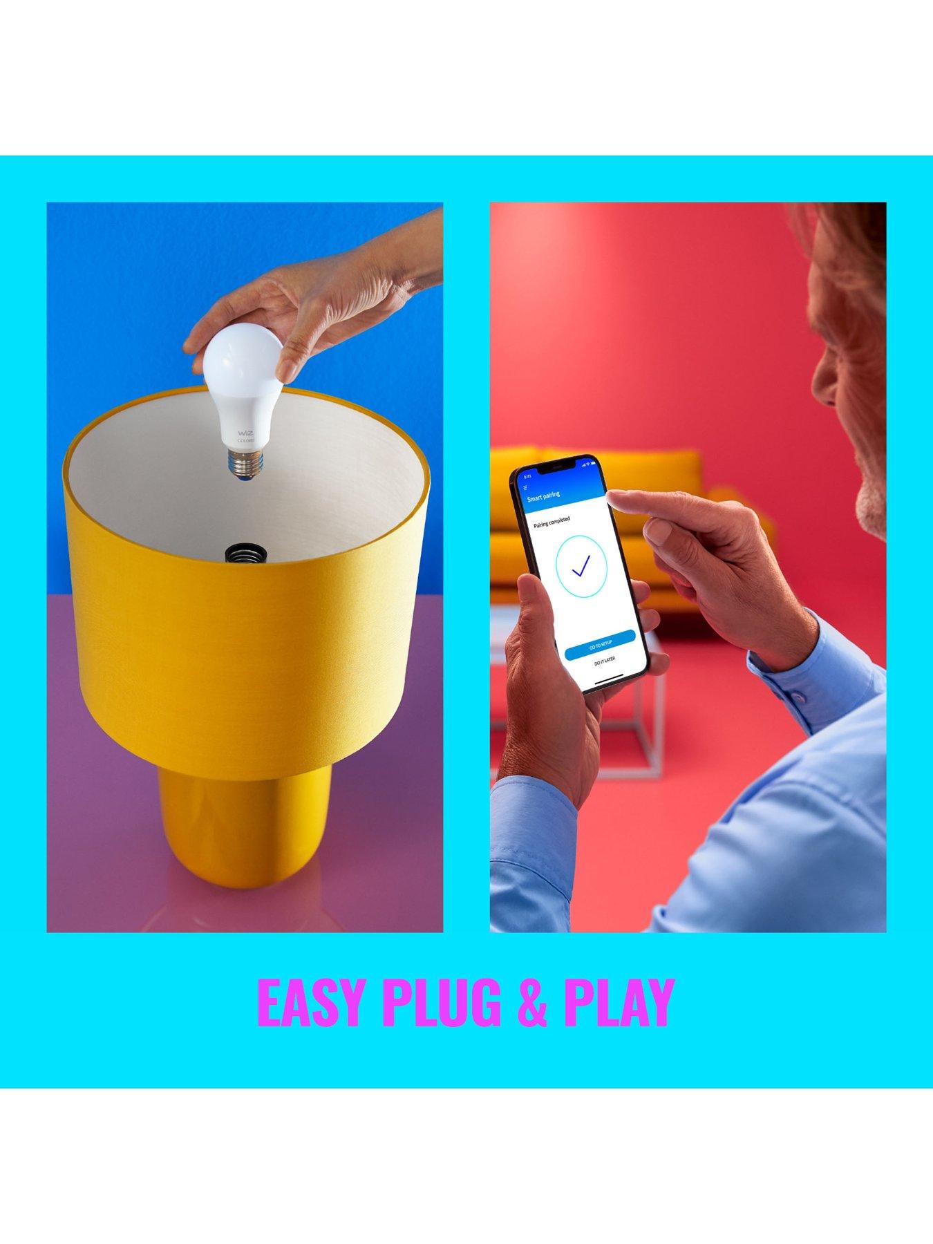 Image 3 of 7 of Philips WiZ WiZ A60 E27 Colour Smart Light Bulb 2-pack