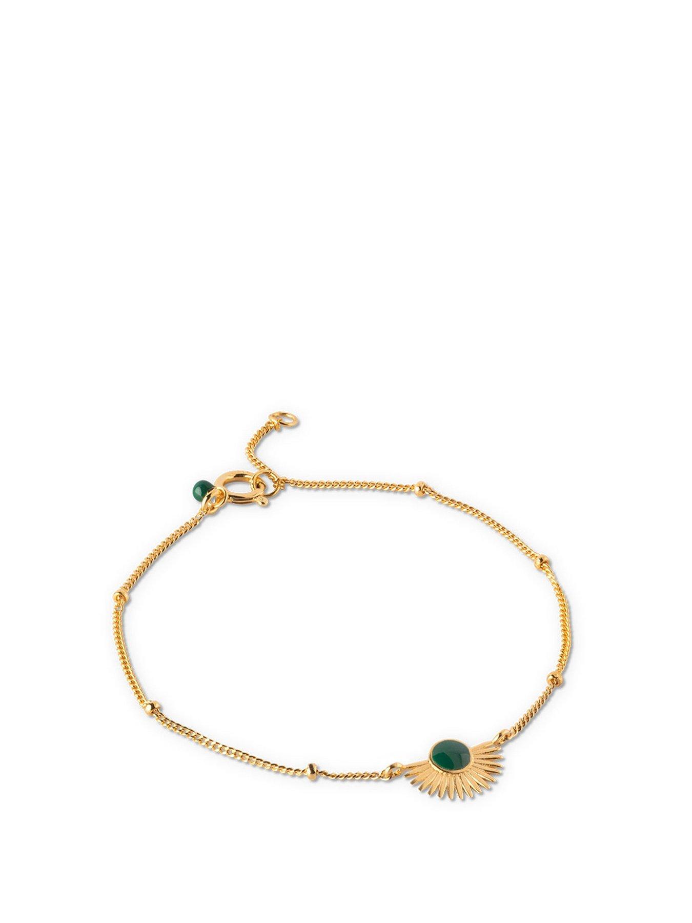 undefined Soleil Petrol Green Gold Plated Sterling Silver Bracelet