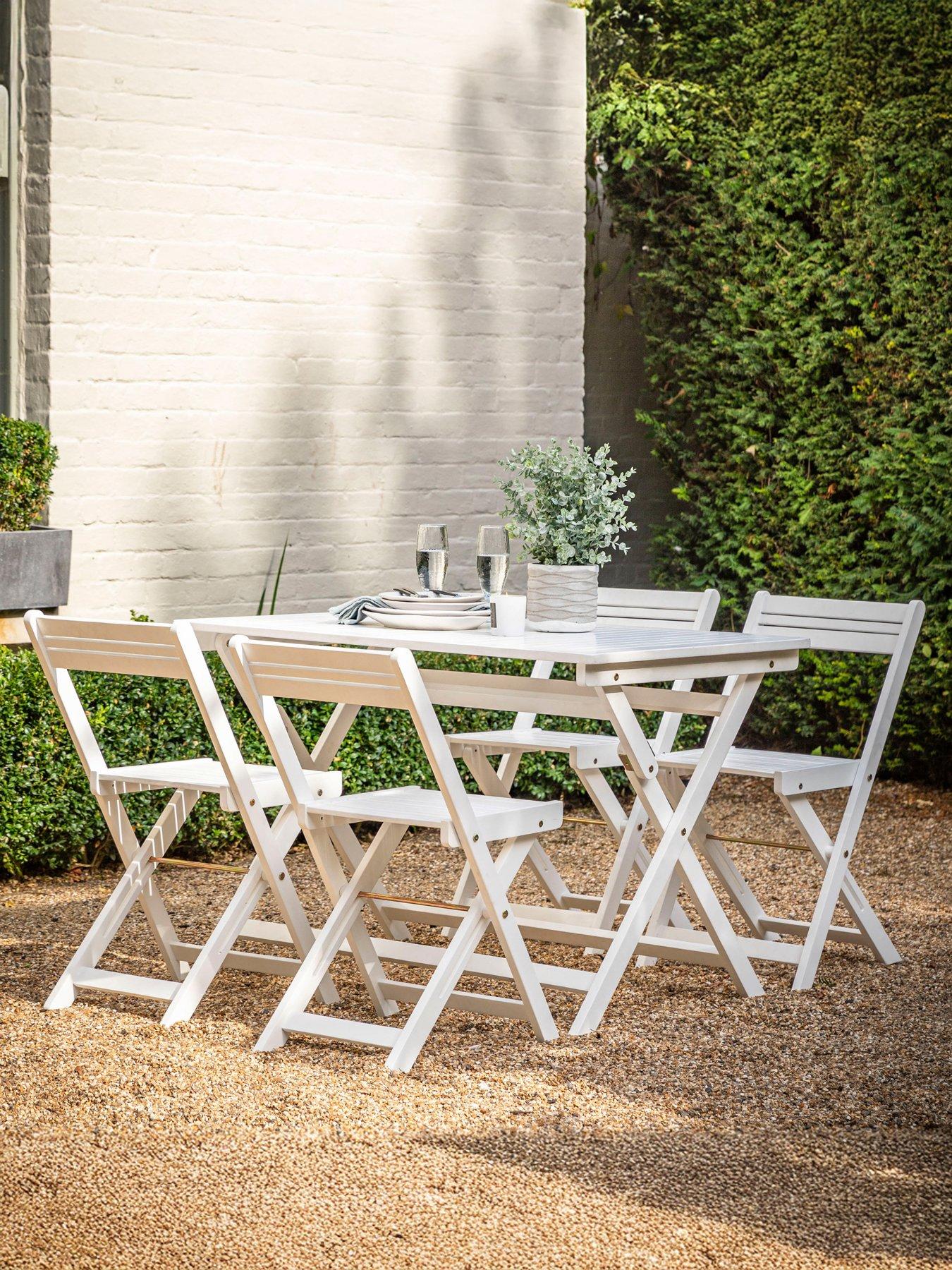 undefined Lindos White Folding Dining Set