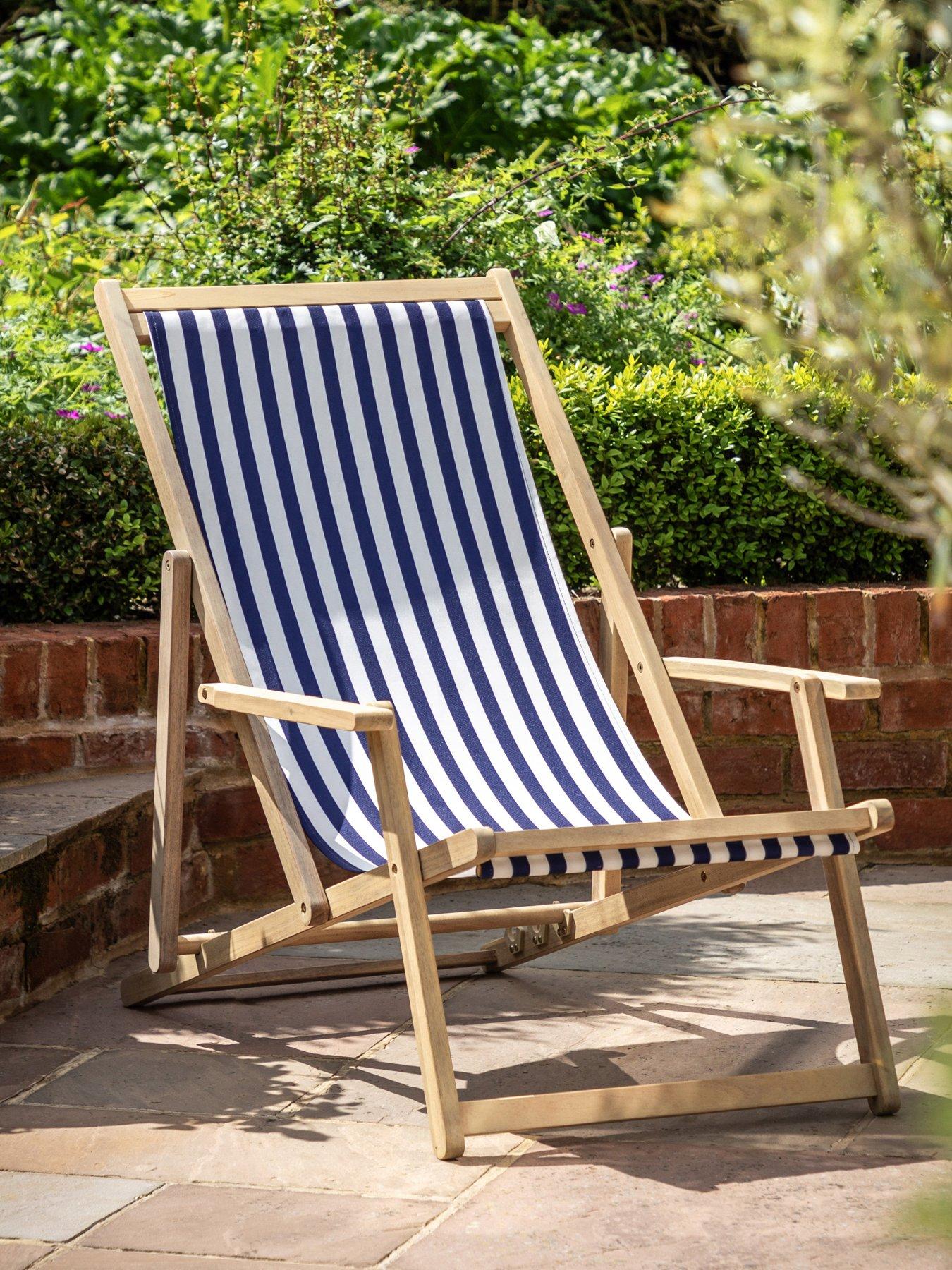 undefined Navy Stripe Deck Chair