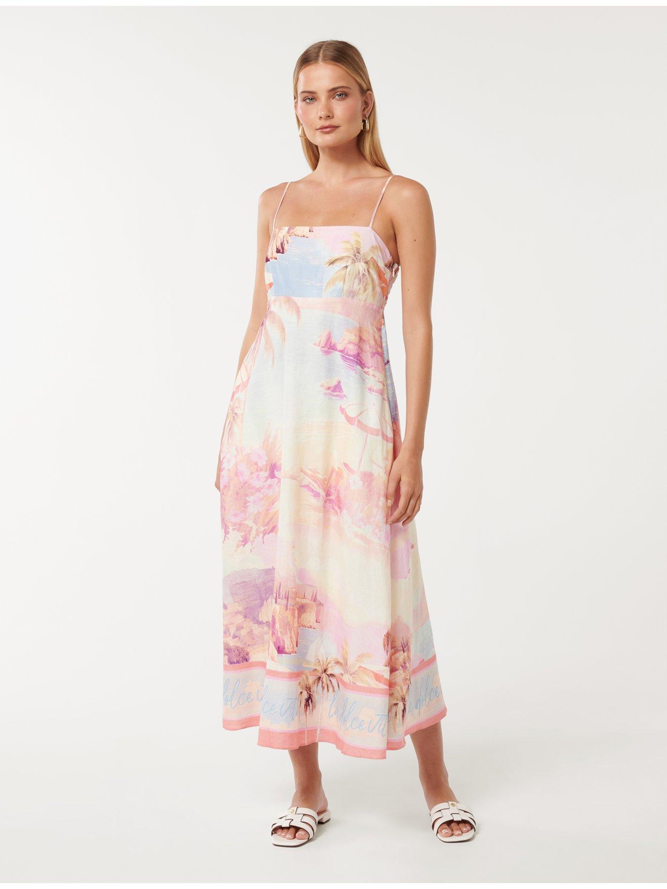 knee length dresses for ladies Puff-Sleeve Satin Maxi Dress Petal Pink / S main image 1