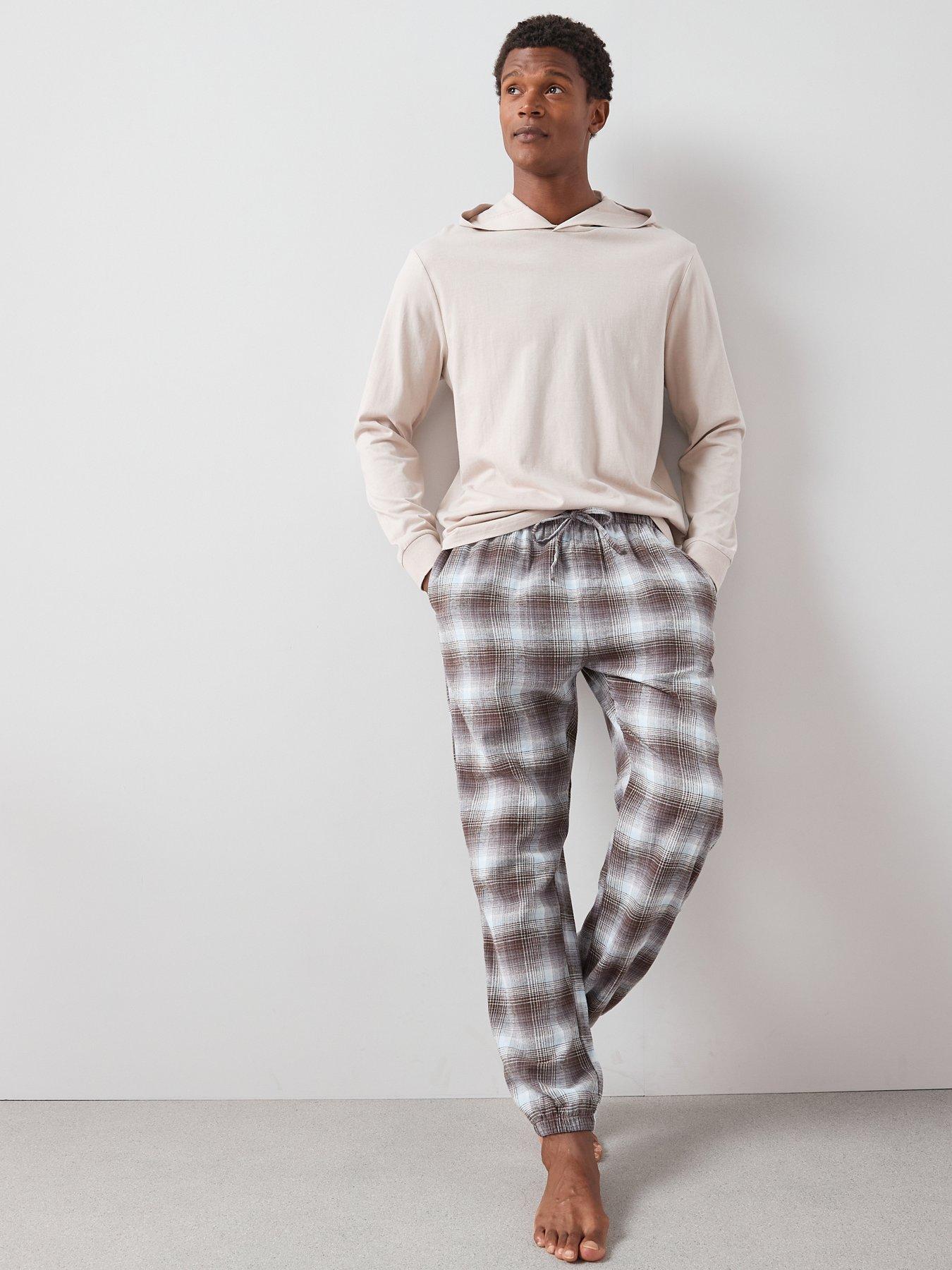 Image 3 of 6 of The Very Collection Hooded Brushed Check Lounge Set - Brown