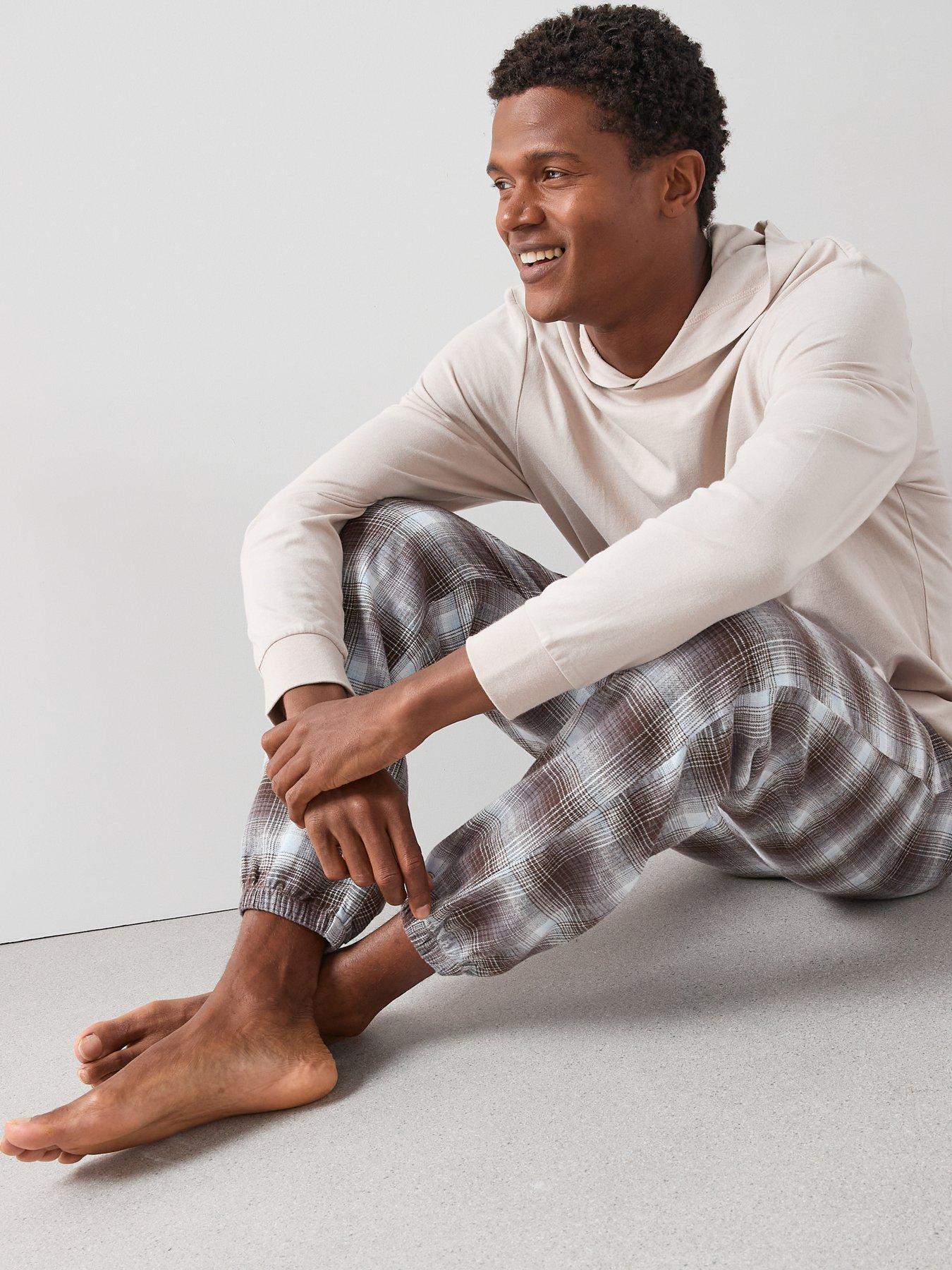 Image 5 of 6 of The Very Collection Hooded Brushed Check Lounge Set - Brown