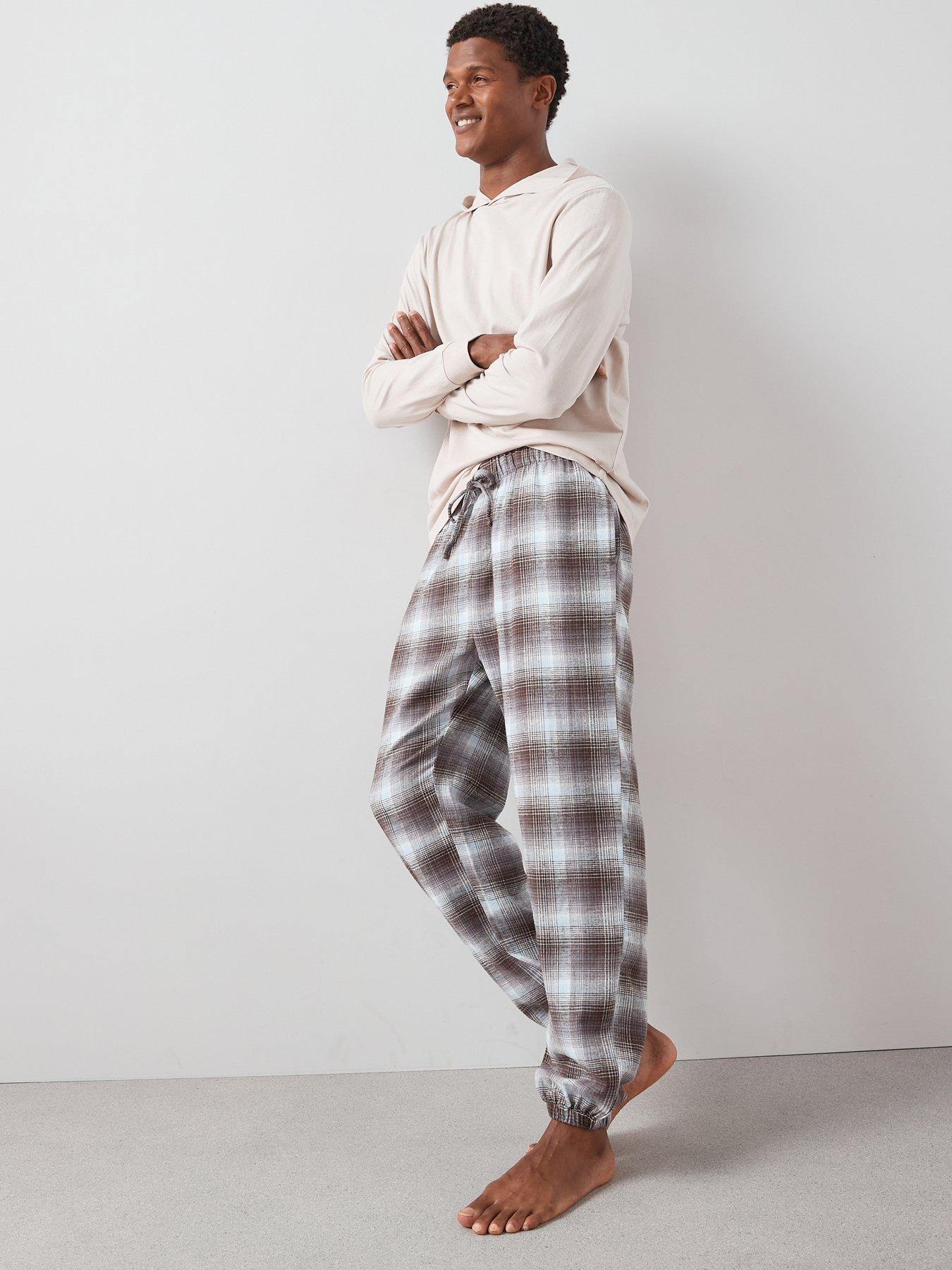 Image 6 of 6 of The Very Collection Hooded Brushed Check Lounge Set - Brown