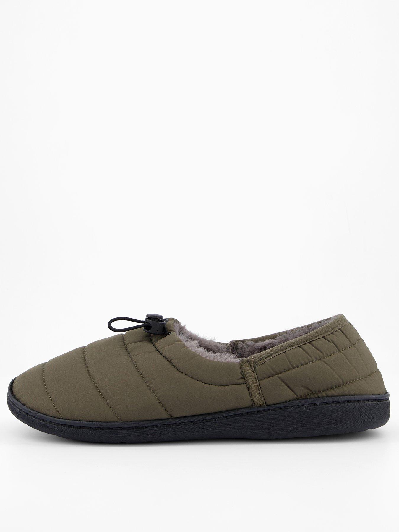 The Very Collection Quilted Slippers - Khaki