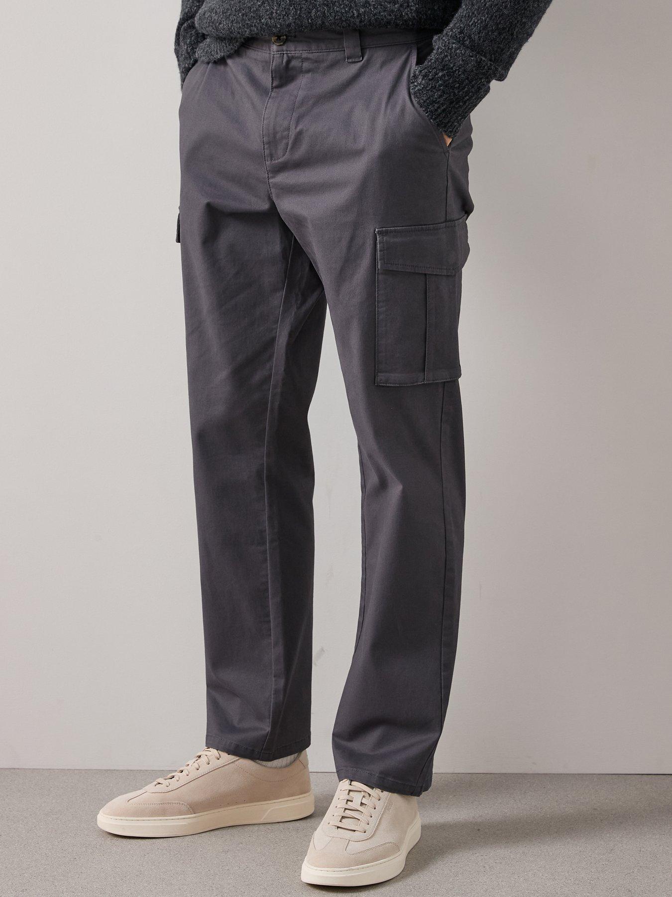 The Very Collection Tapered Fit Cargo Trousers With Stretch - Grey