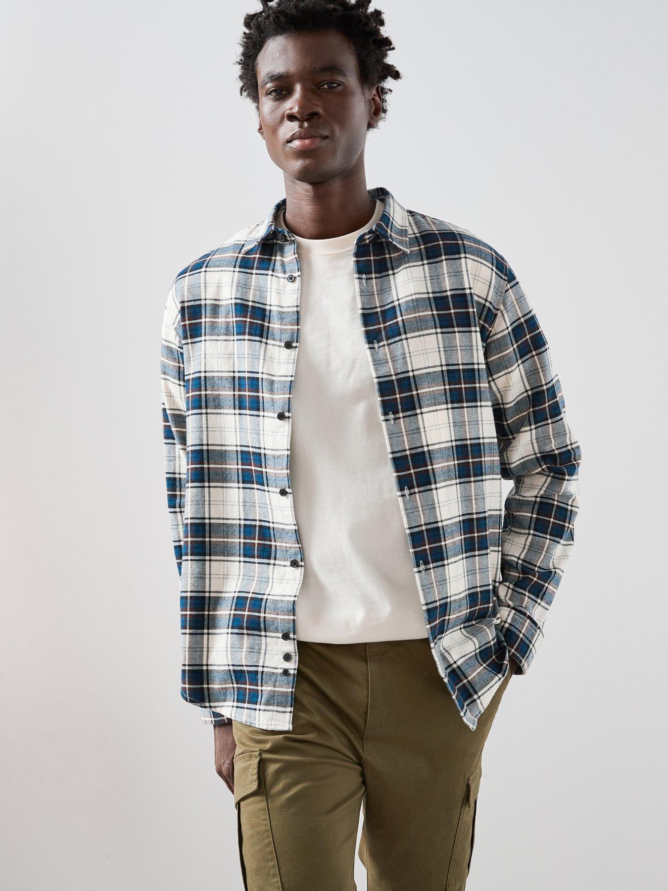 The Very Collection Checked Flannel Shirt - Navy/Beige