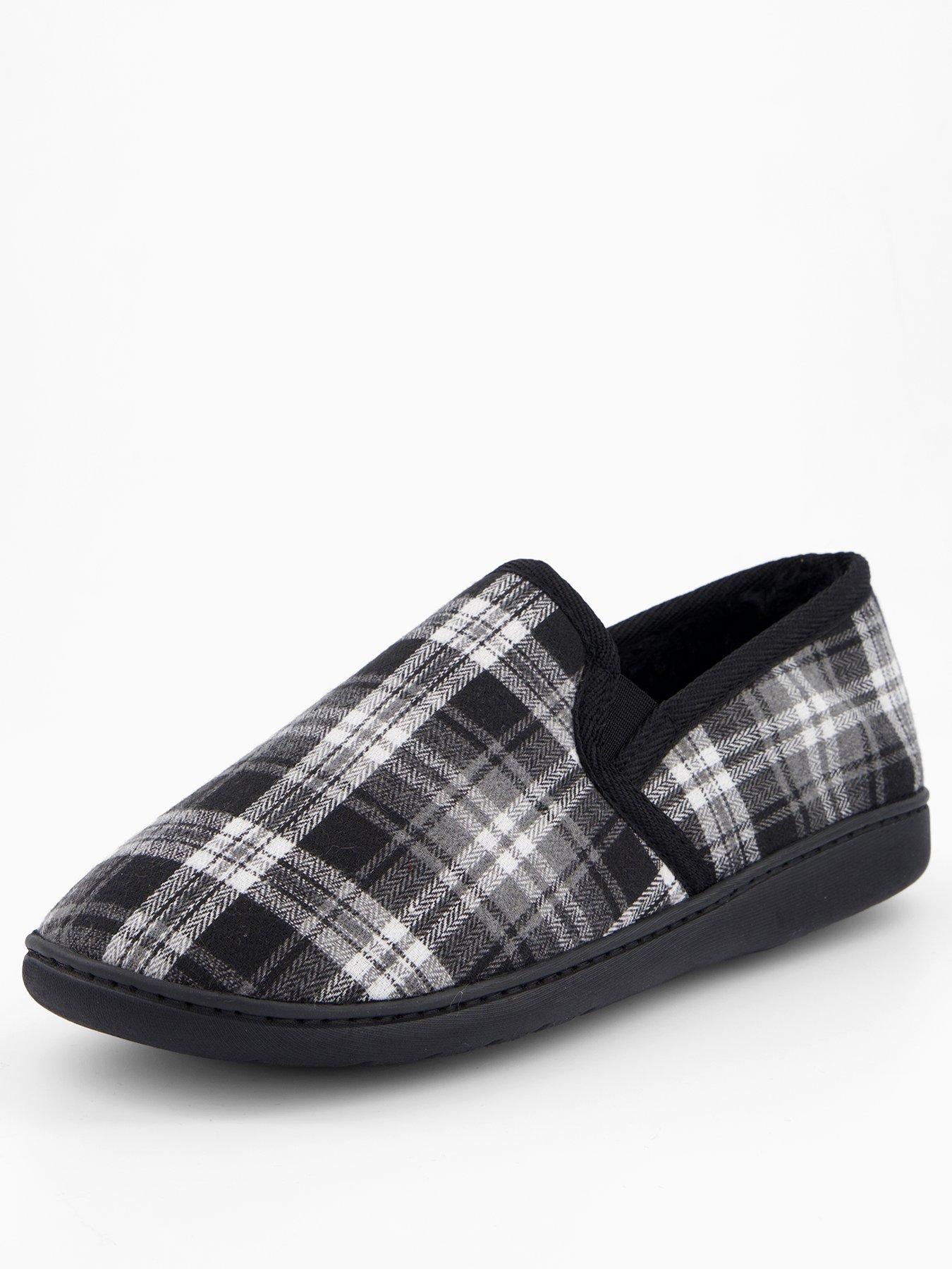 Image 2 of 6 of The Very Collection Check Slippers - Navy