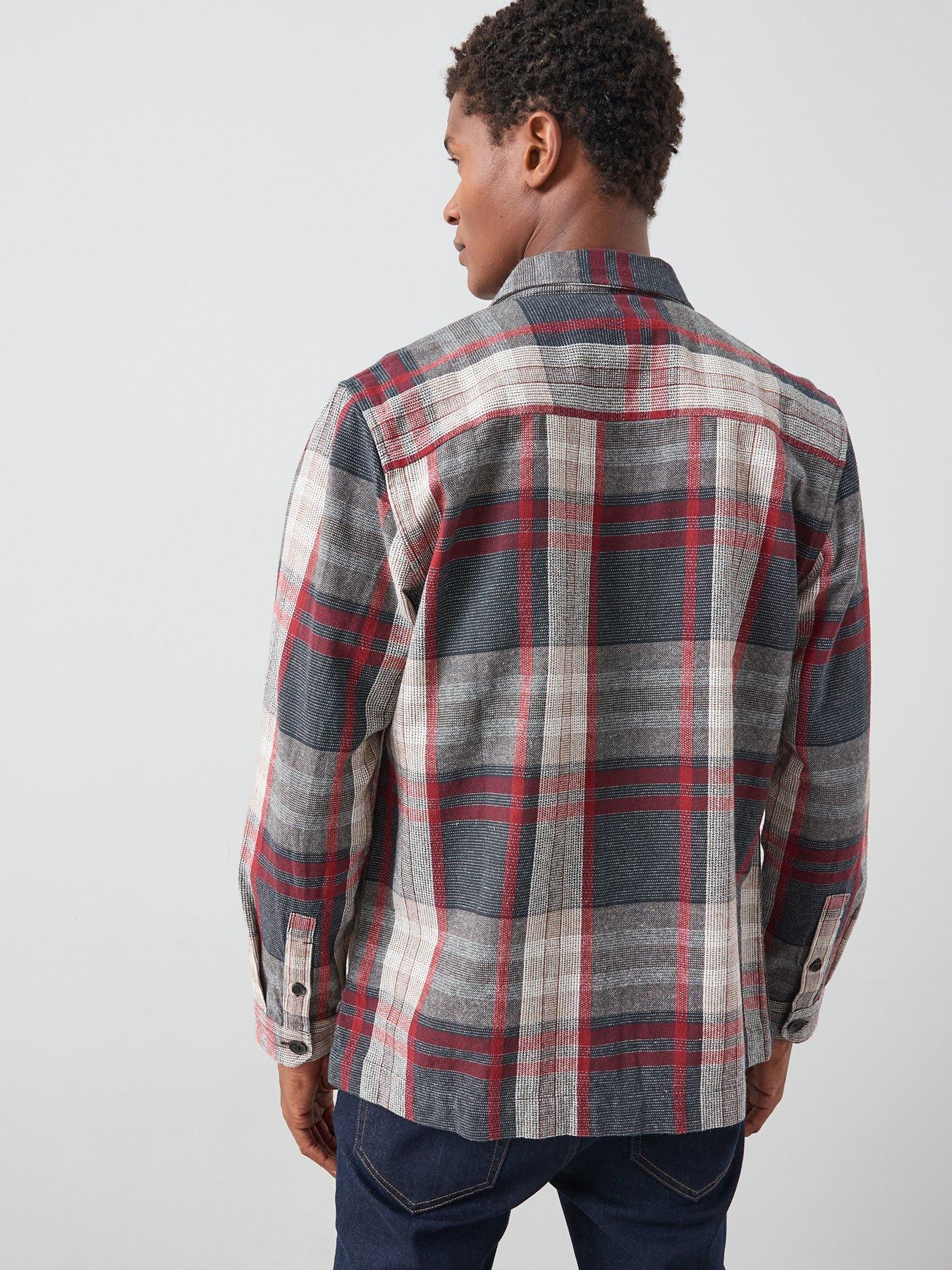 Image 2 of 6 of The Very Collection Cotton Twill Overshirt - Navy/Red