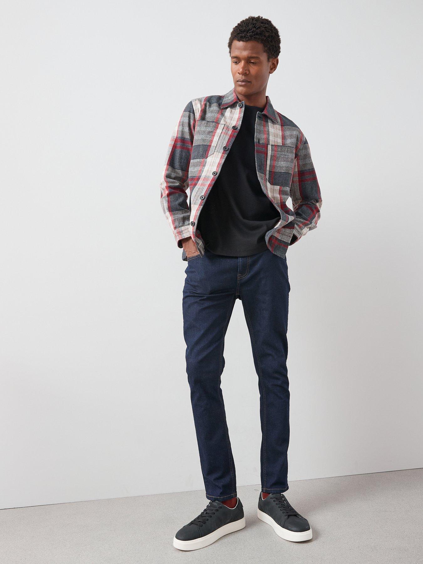 Image 3 of 6 of The Very Collection Cotton Twill Overshirt - Navy/Red