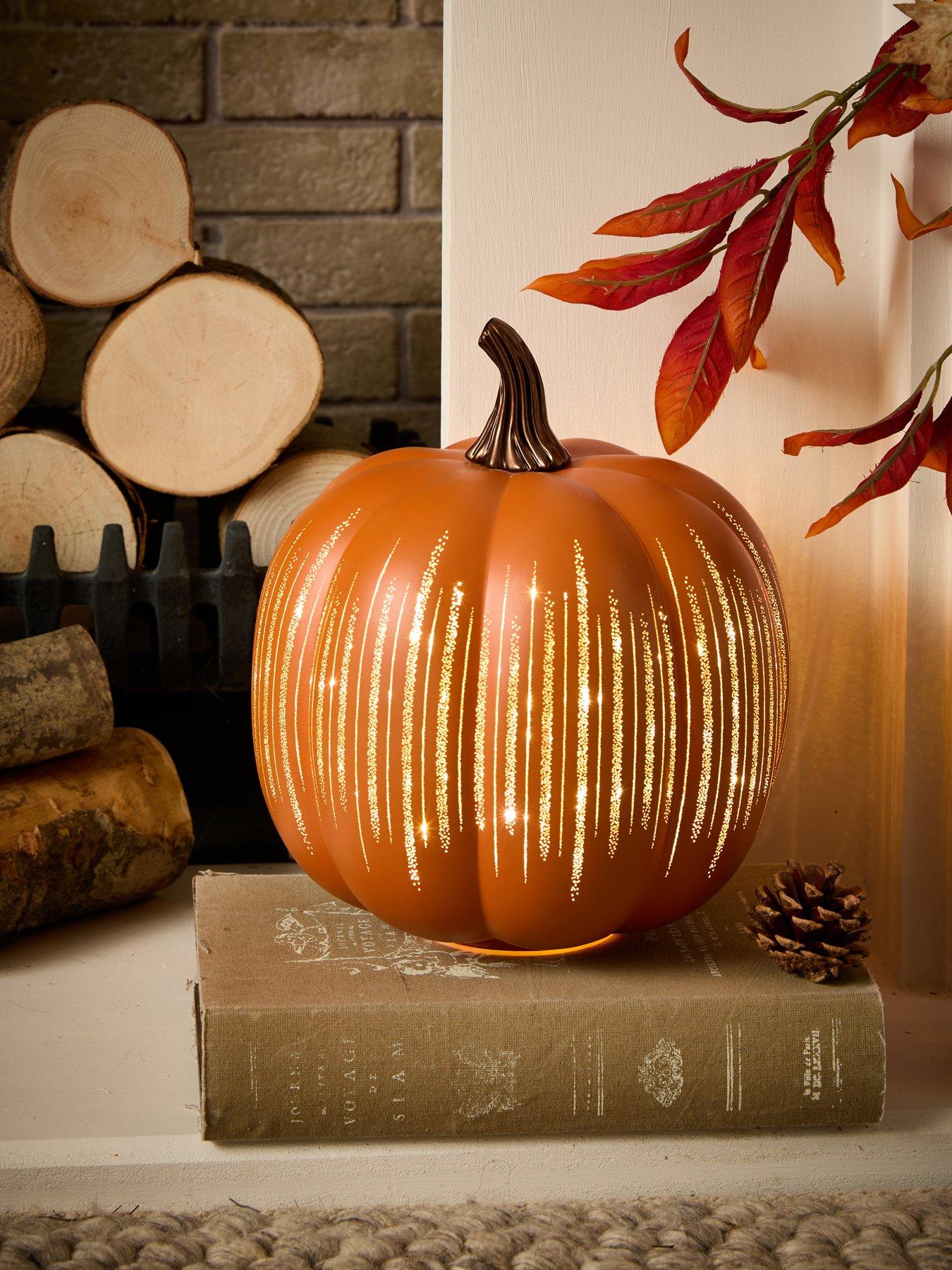 undefined LED Glass Light Up Pumpkin Autumn/Halloween Decoration