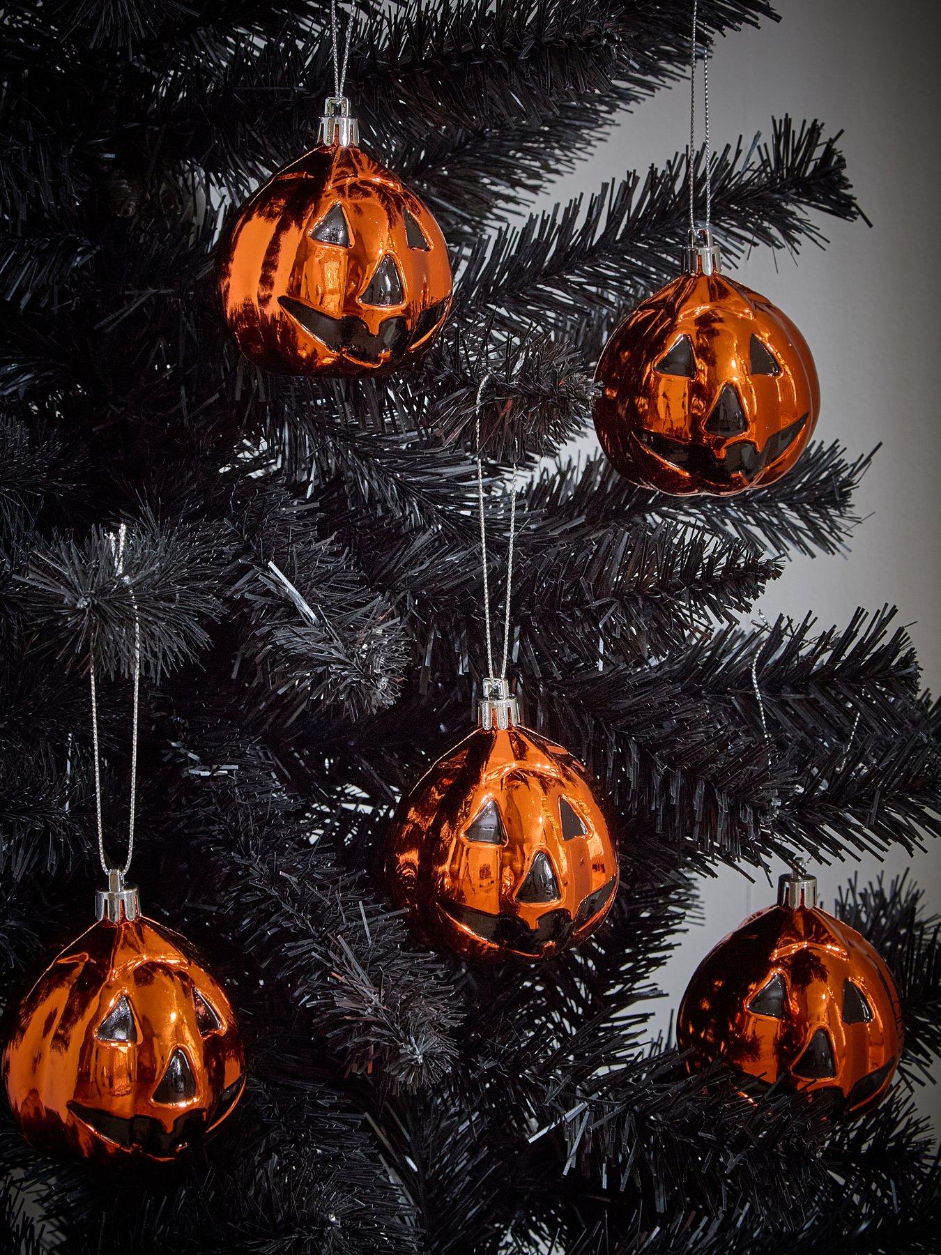 undefined 12 Halloween Pumpkin Shatterproof Bauble Decorations