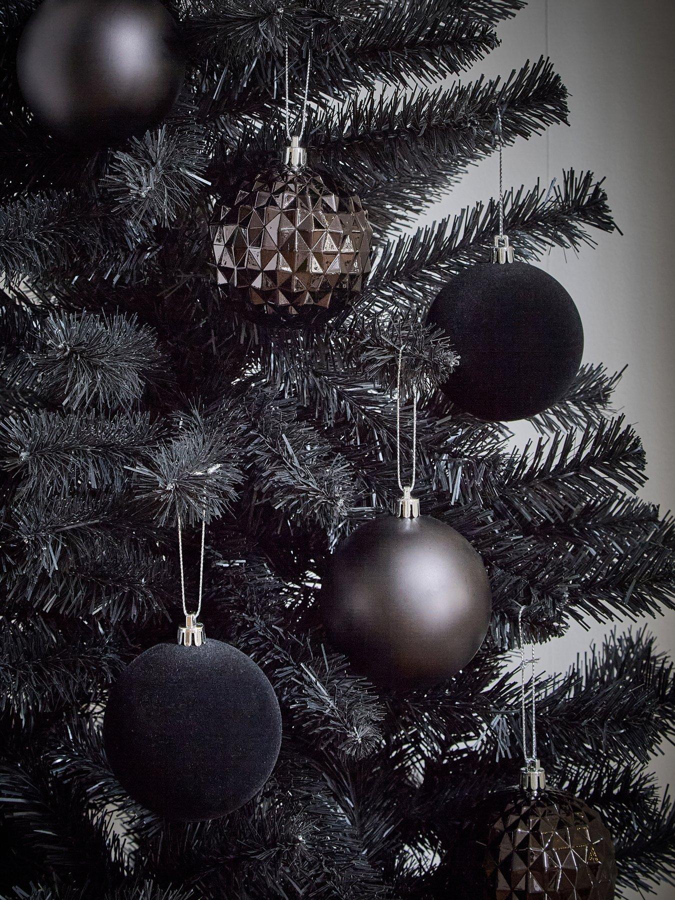 Very Home Mixed Black Halloween/Christmas Baubles - 24 Pack