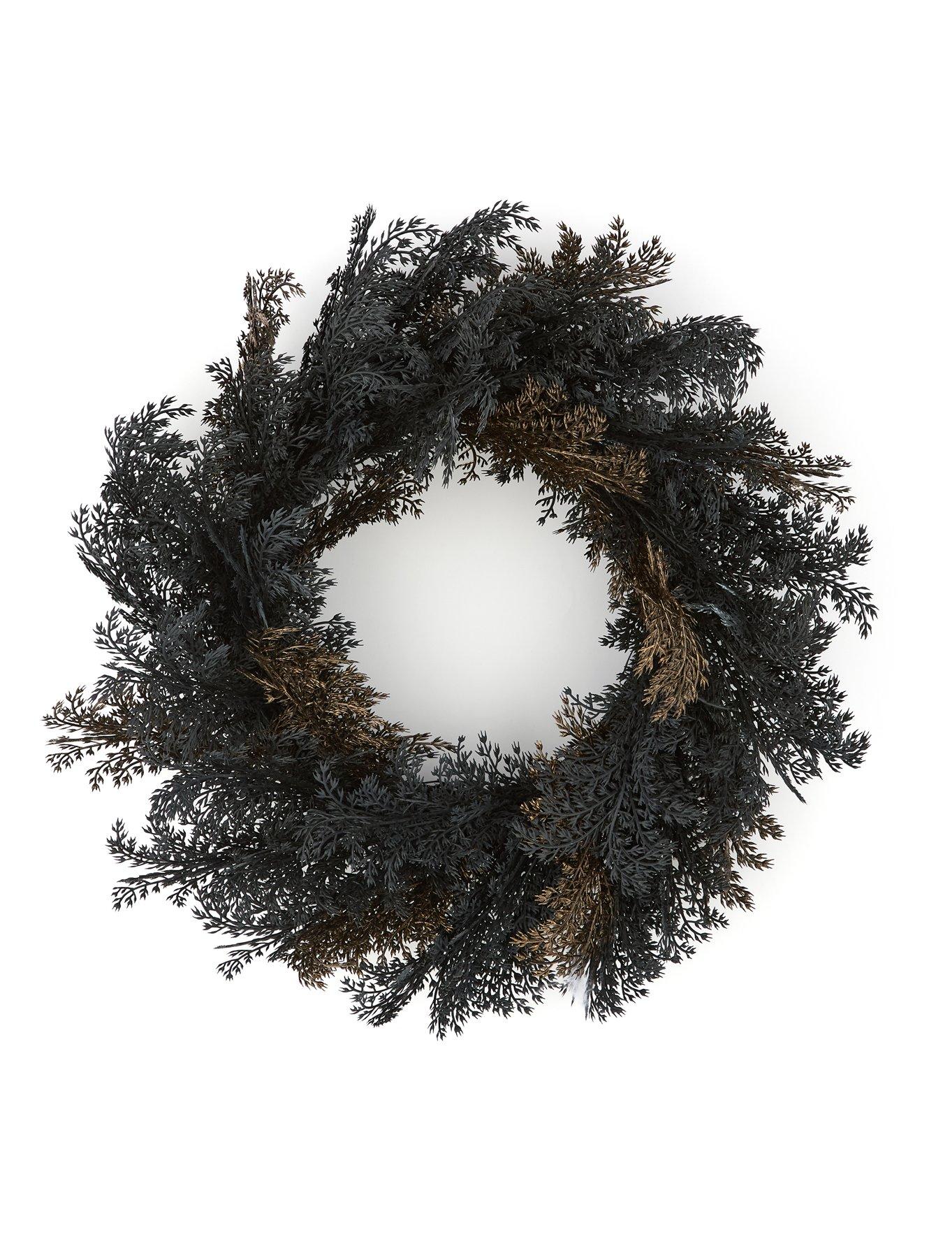 Image 2 of 4 of Very Home Cedar Leaf Wreath Halloween Decoration