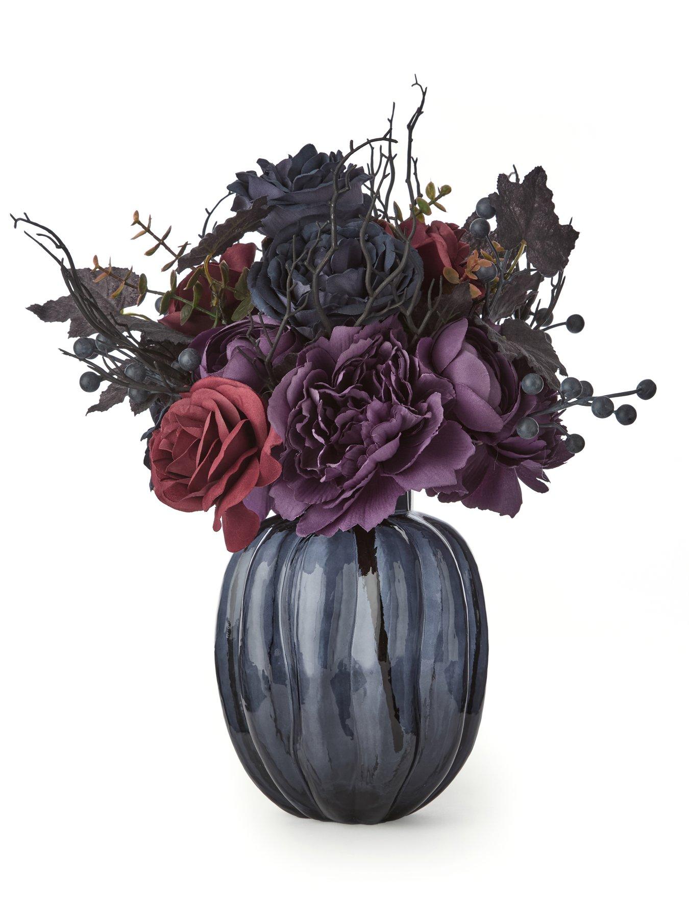 Image 3 of 6 of Very Home Halloween Floral Arrangement in Glass Vase