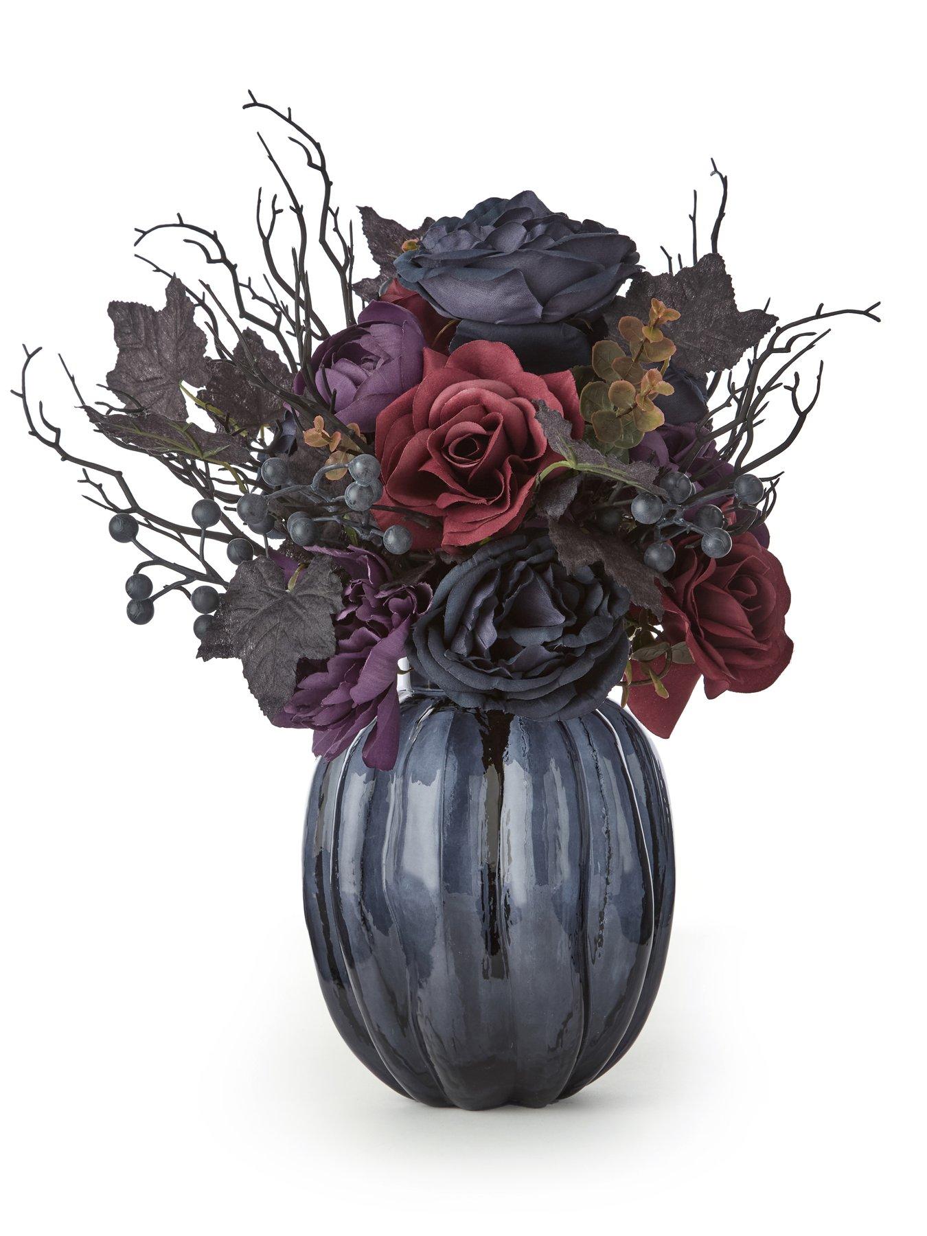 Image 4 of 6 of Very Home Halloween Floral Arrangement in Glass Vase