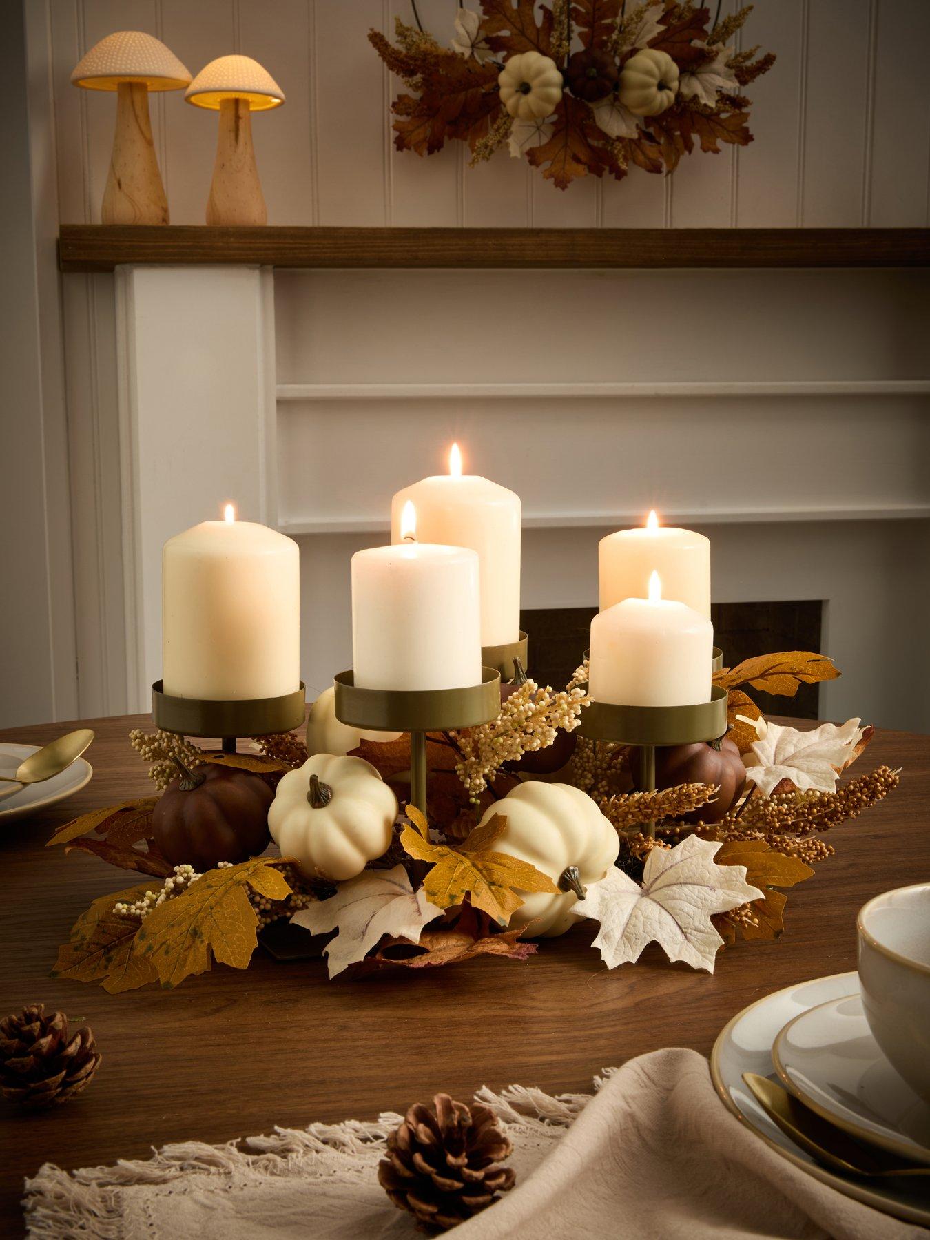 undefined NATURAL FLORALS AND PUMPKINS TABLE CENTRE