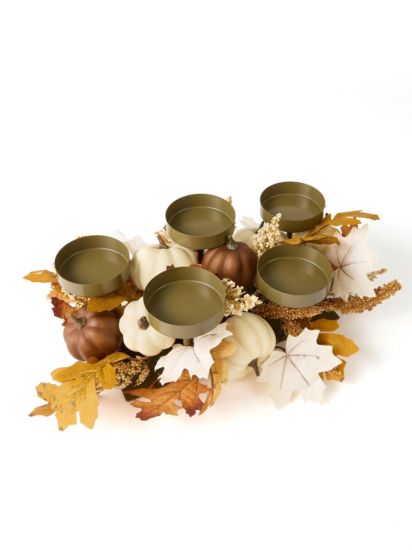 Image 3 of 6 of Very Home Natural Florals and Pumpkins Table Centre Autumn Decoration