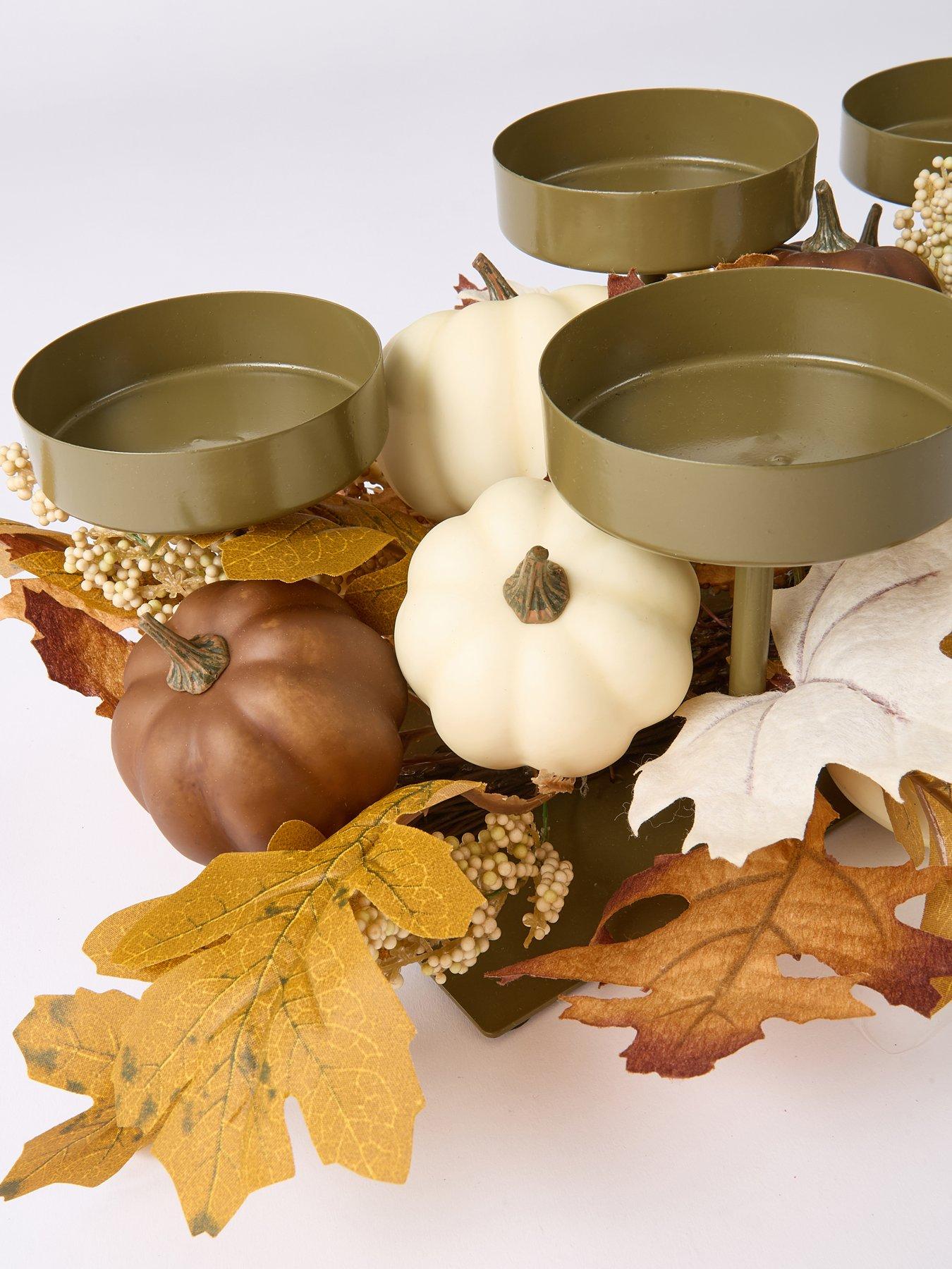 Image 4 of 6 of Very Home Natural Florals and Pumpkins Table Centre Autumn Decoration