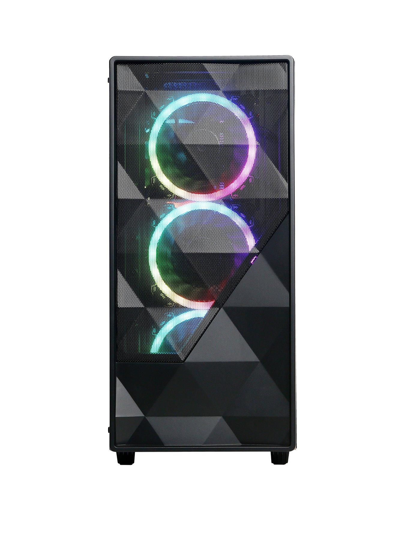 Image 3 of 7 of CyberPower PC Eurus Desktop PC&nbsp;Bundle - AMD Ryzen 5,&nbsp;8GB RAM,&nbsp;500GB SSD - Black