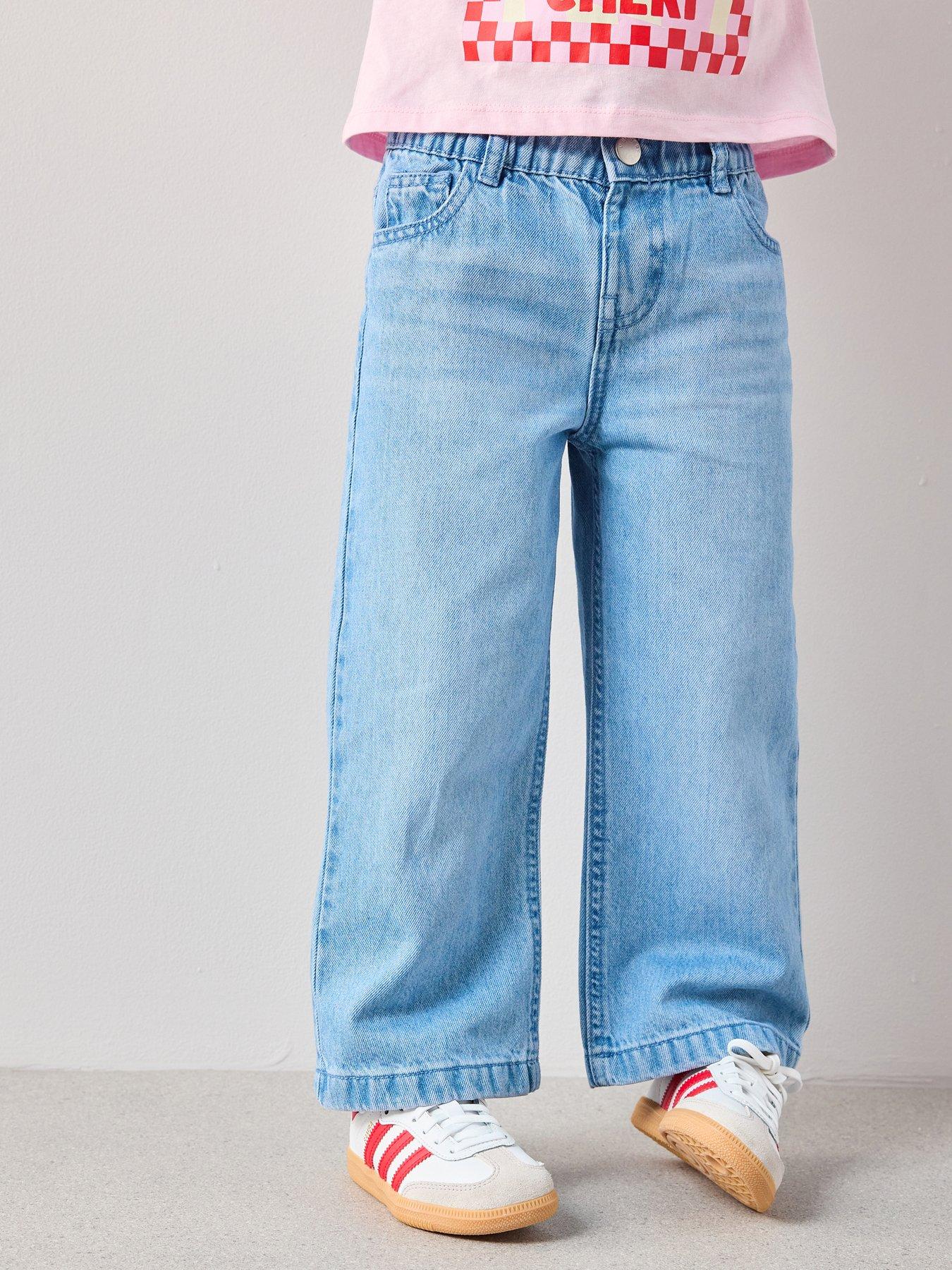 The Very Collection: Girls Wide Leg Jeans - Light Wash