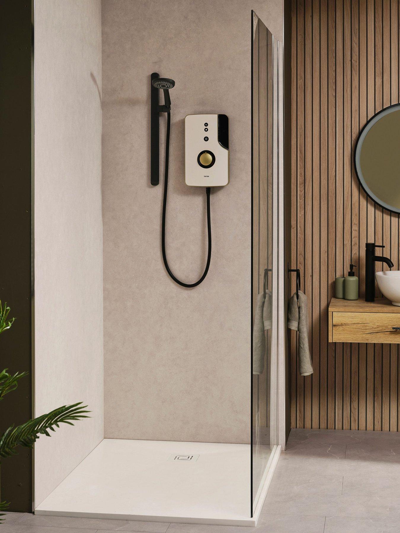 undefined ENlight® Taupe / Brass 9kW with Back to Wall Black kit