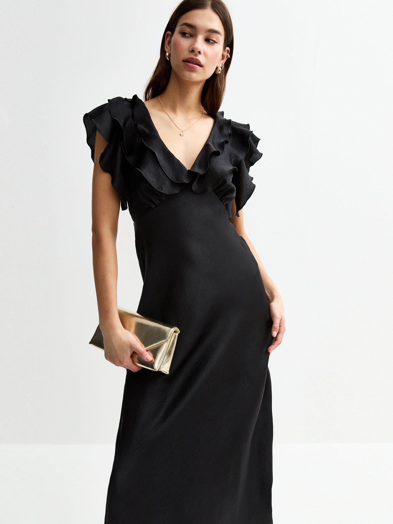 new look silk dress New Look Petite New Look Petite satin cowl neck midi dress in rust -  Dresses & Skirts