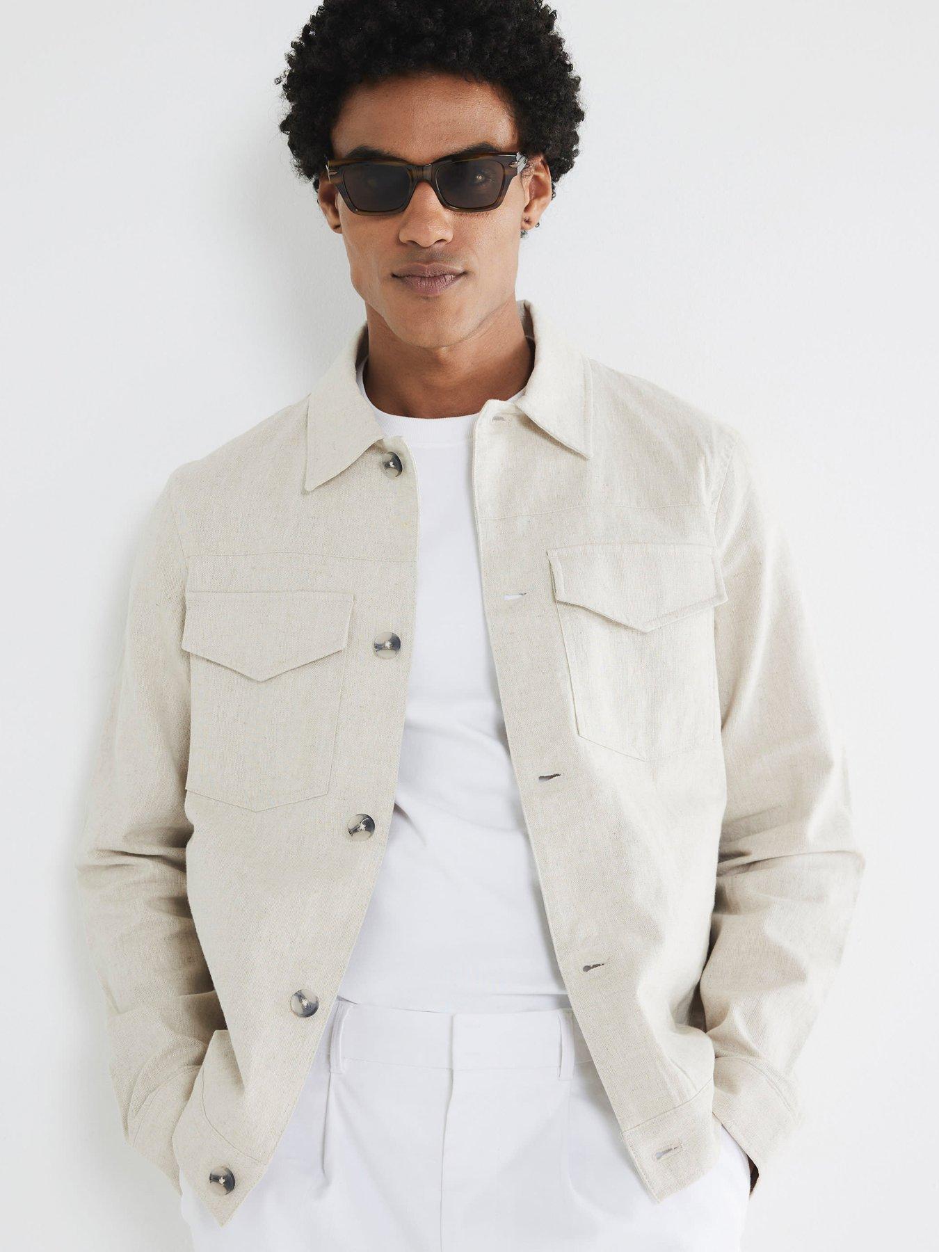 undefined Linen Western Jacket - Beige