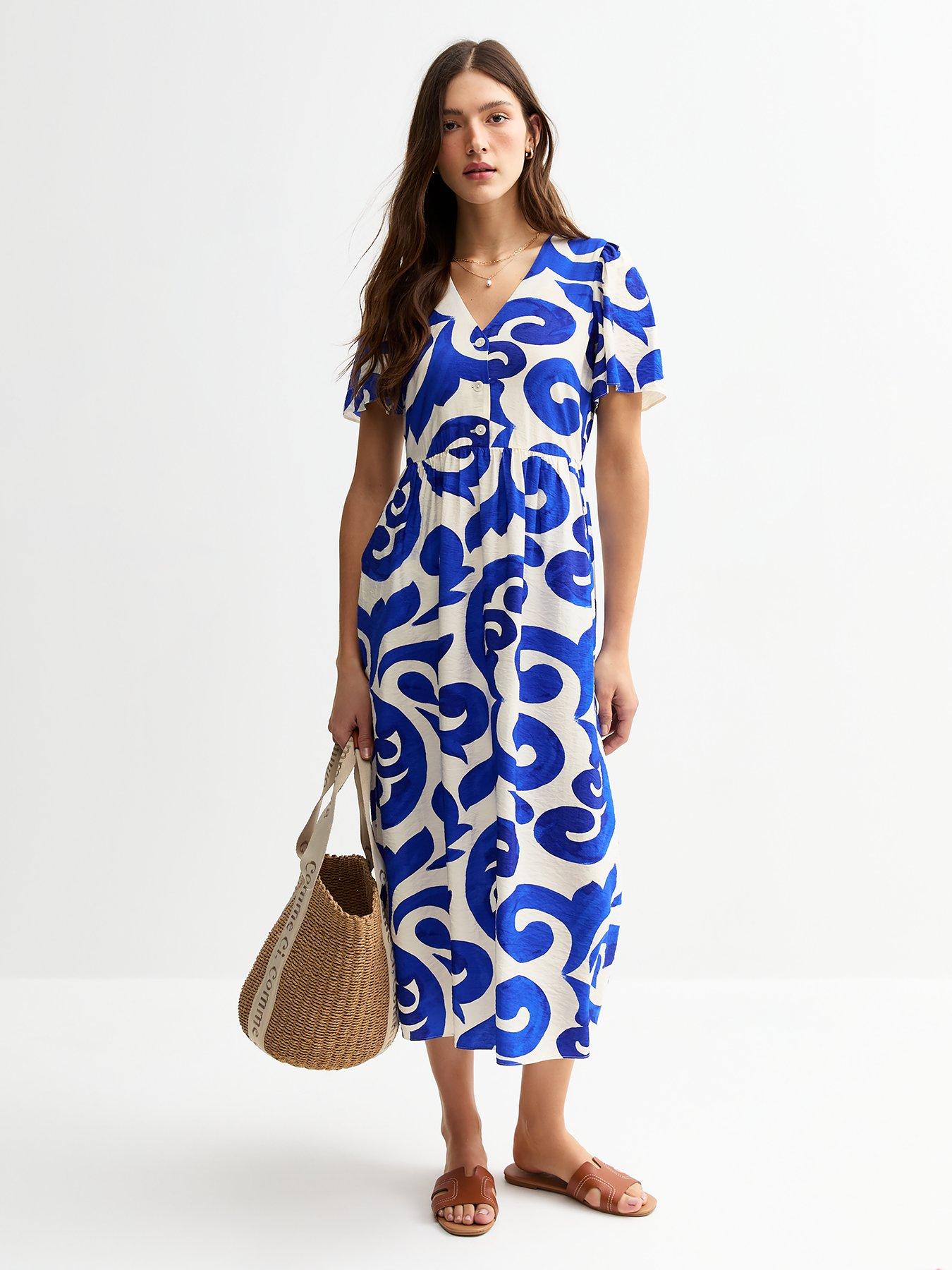 undefined Black Swirl Print Midi Shirt Dress